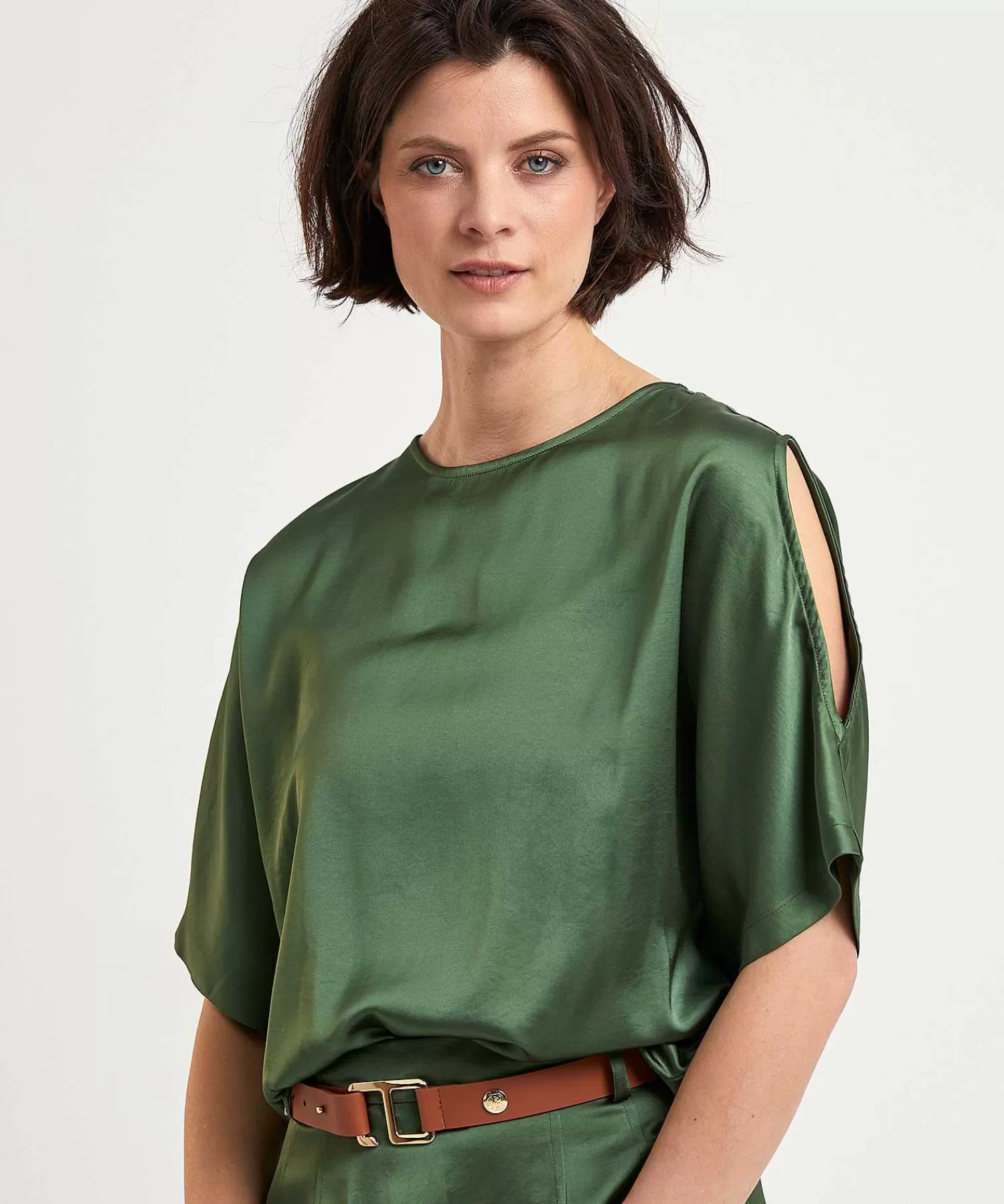 Caroline Biss Top Sedoso Con Hombros Abiertos Best Sale