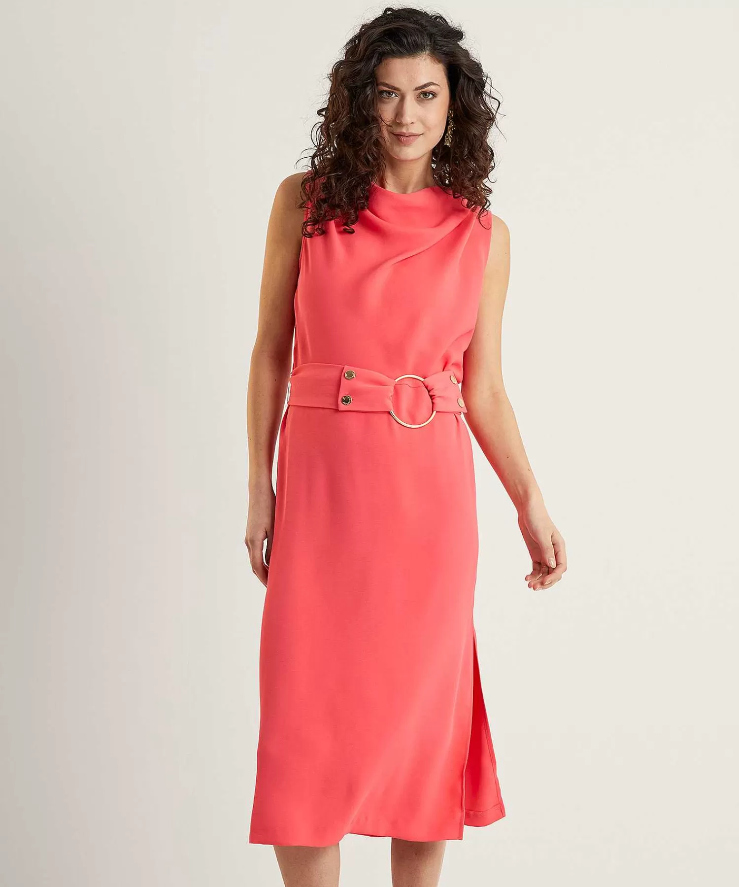 Caroline Biss Vestido Sin Mangas Cuello Cascada Best Sale