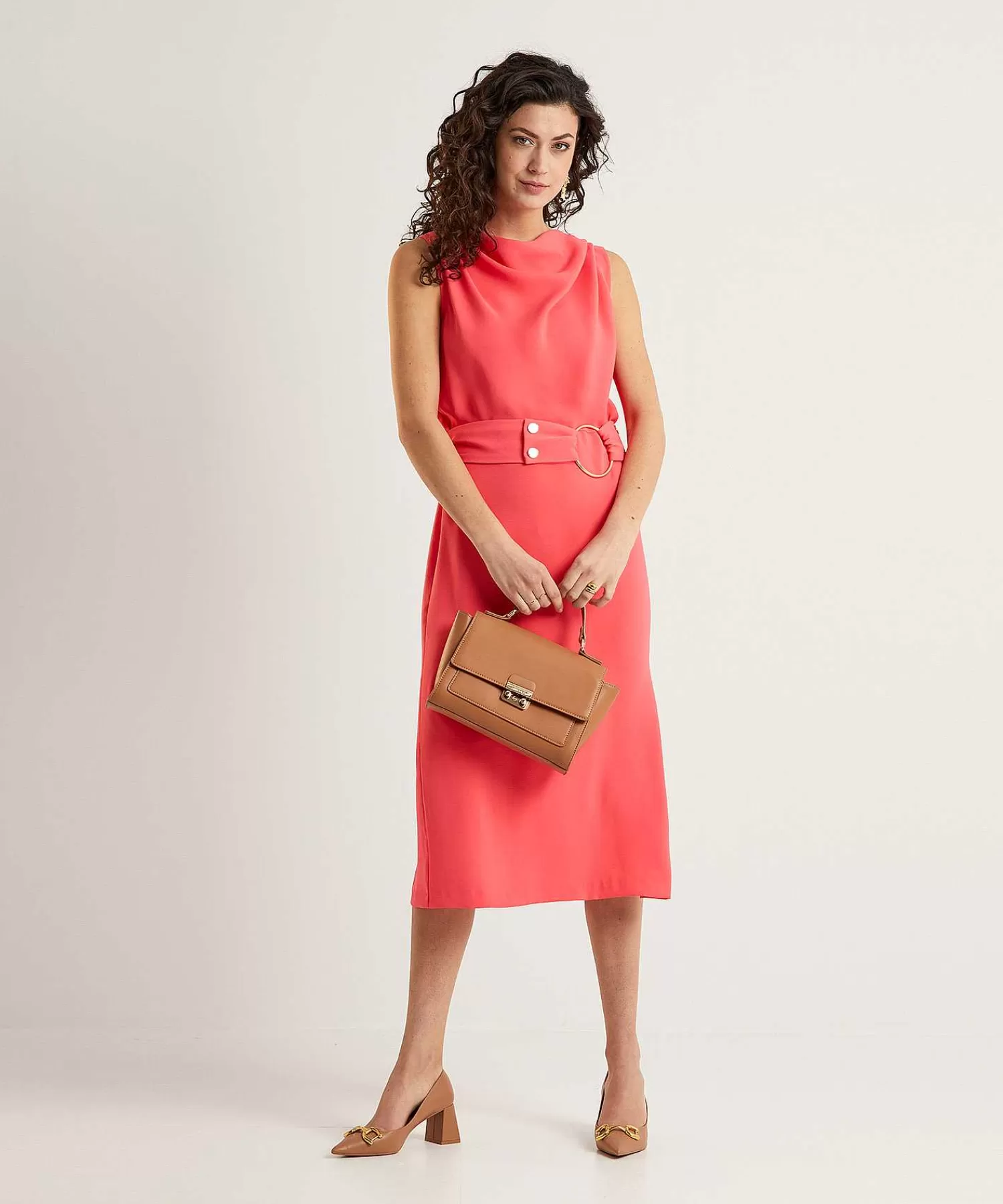 Caroline Biss Vestido Sin Mangas Cuello Cascada Best Sale