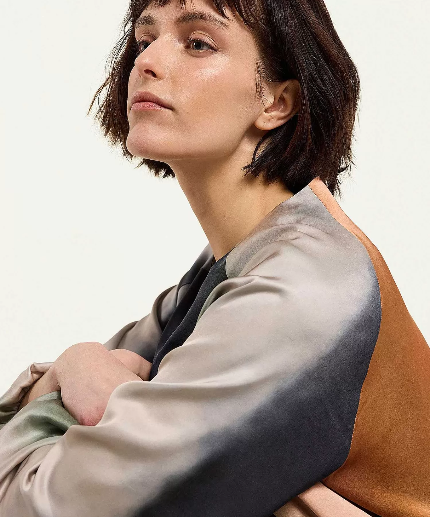 Summum Cazadora Bomber Sedosa Con Estampado Descolorido Flash Sale