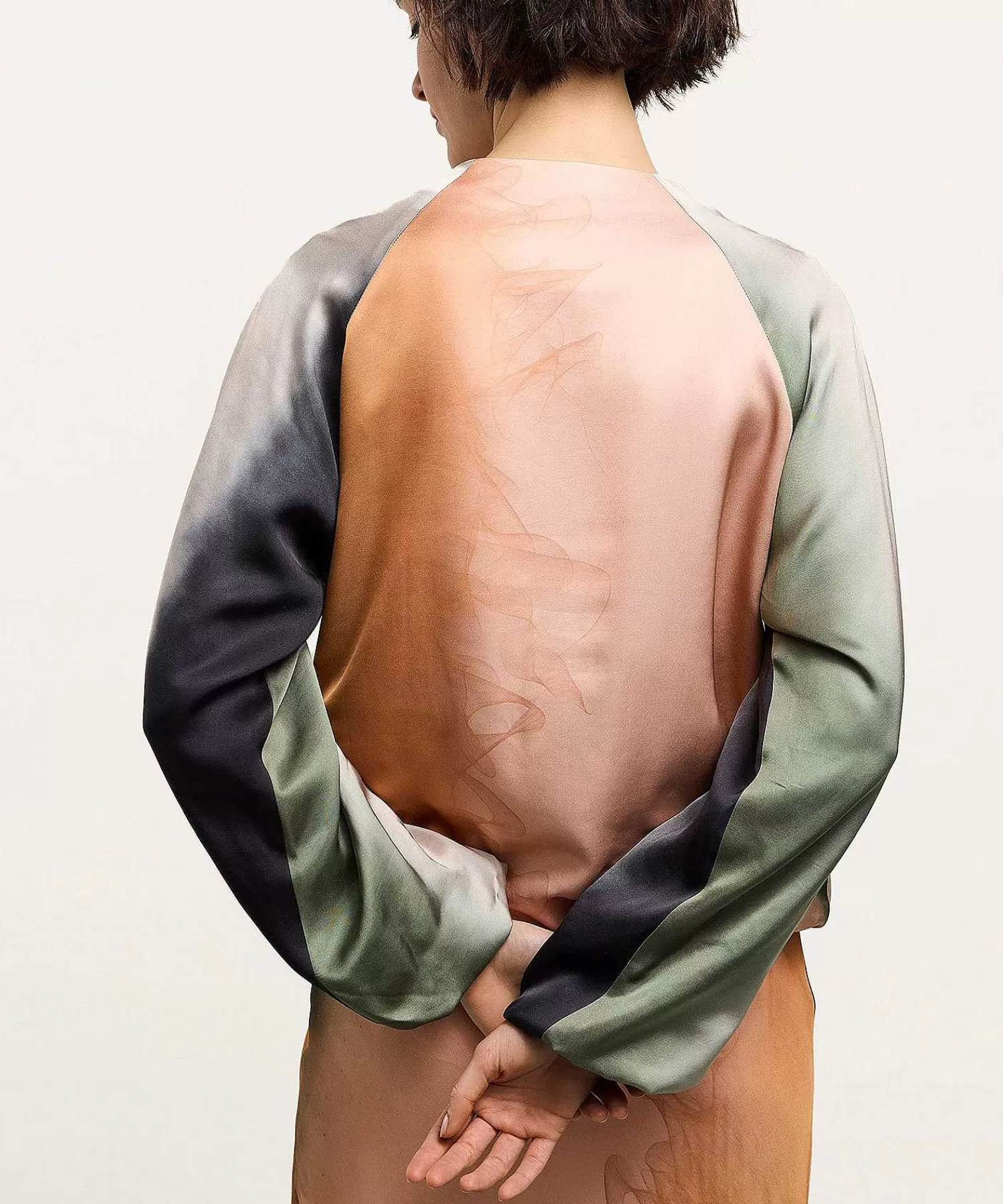 Summum Cazadora Bomber Sedosa Con Estampado Descolorido Flash Sale