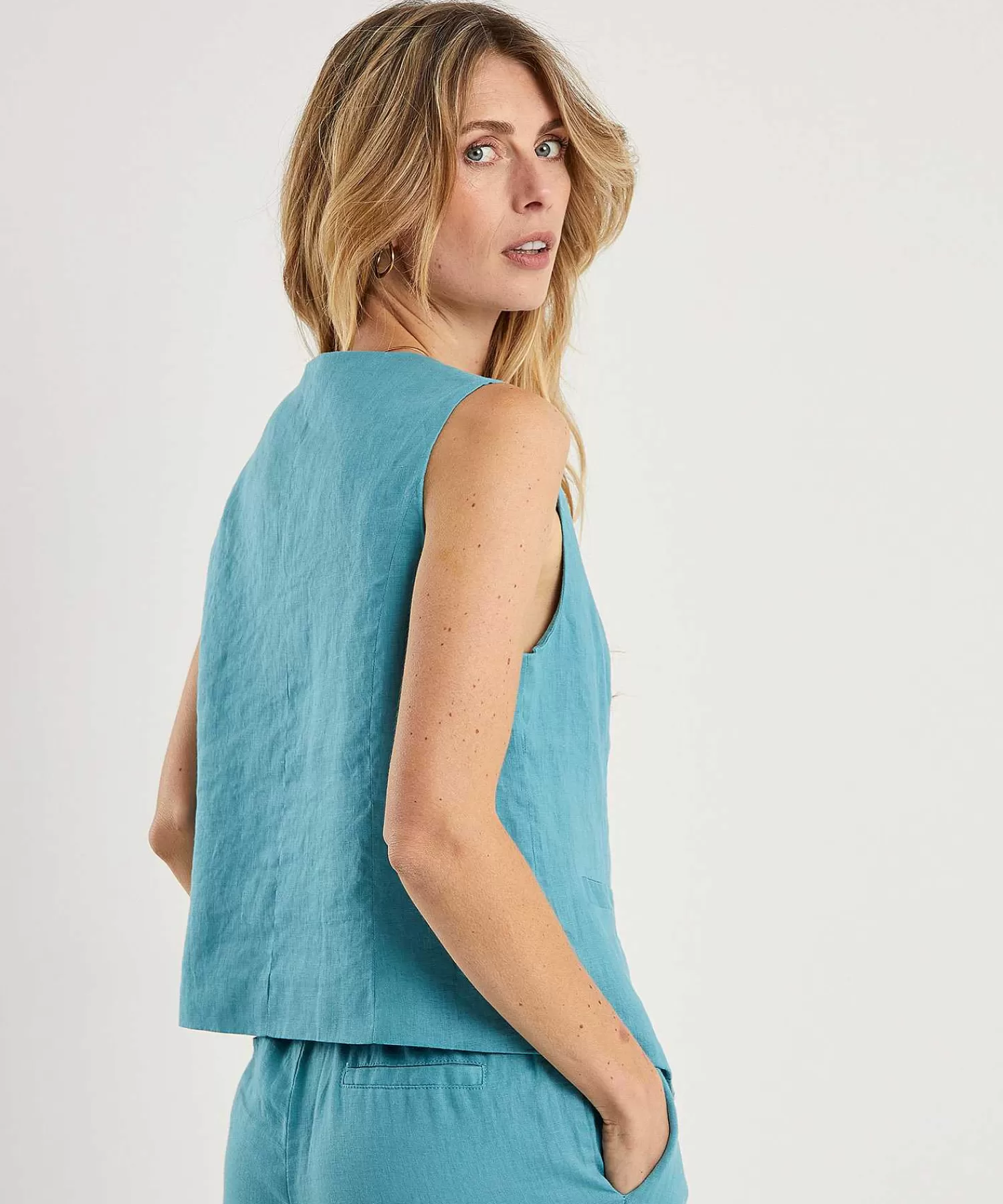 Emotions Chaleco De Lino Fashion