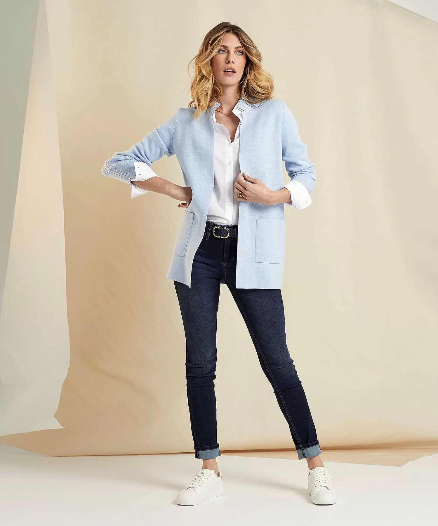 * Chaleco Tipo Blazer De Longitud Media Puntaknit Hot