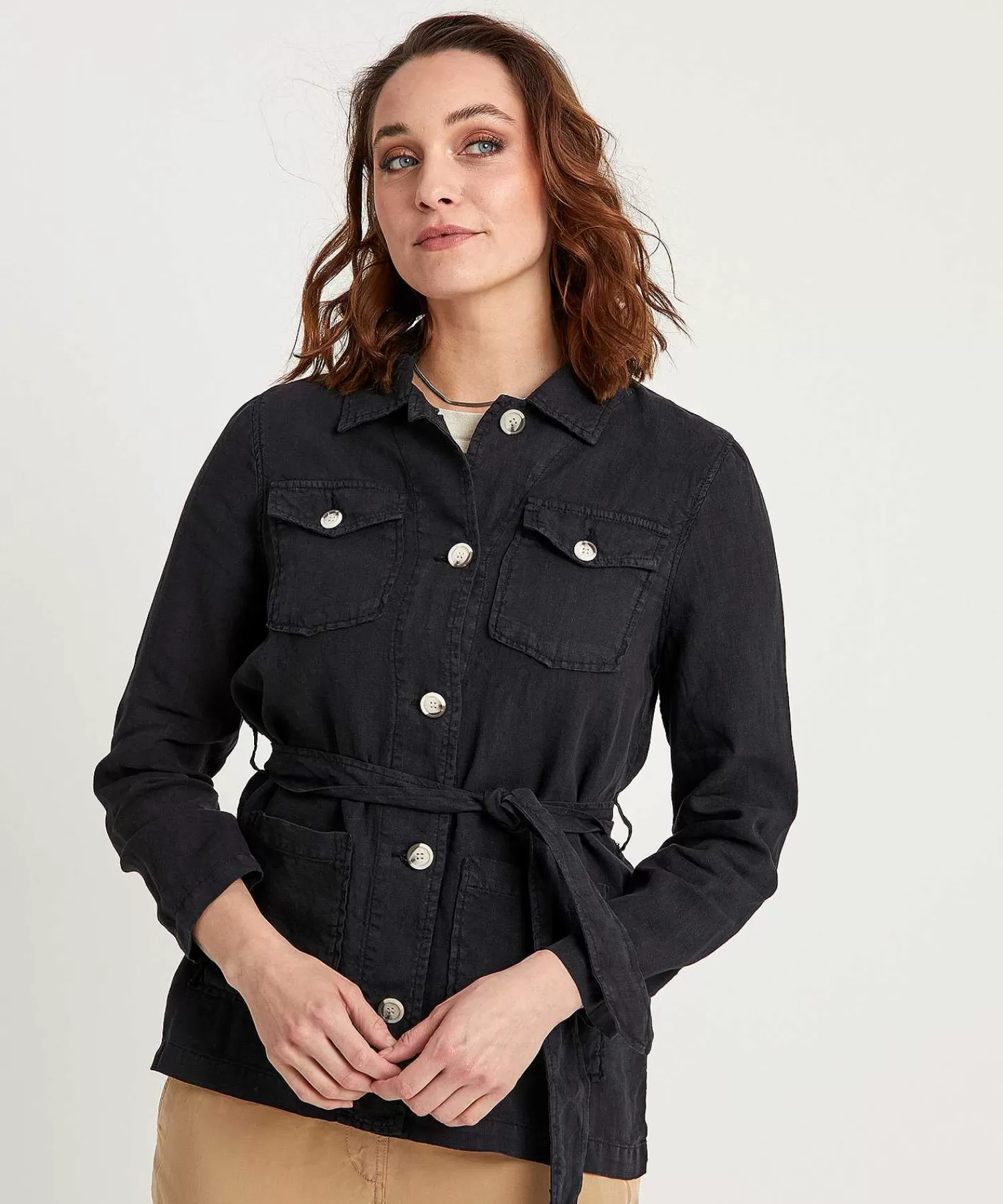 GIULIA E TU Chaqueta Estilo Camisa Safari De Lino Cheap