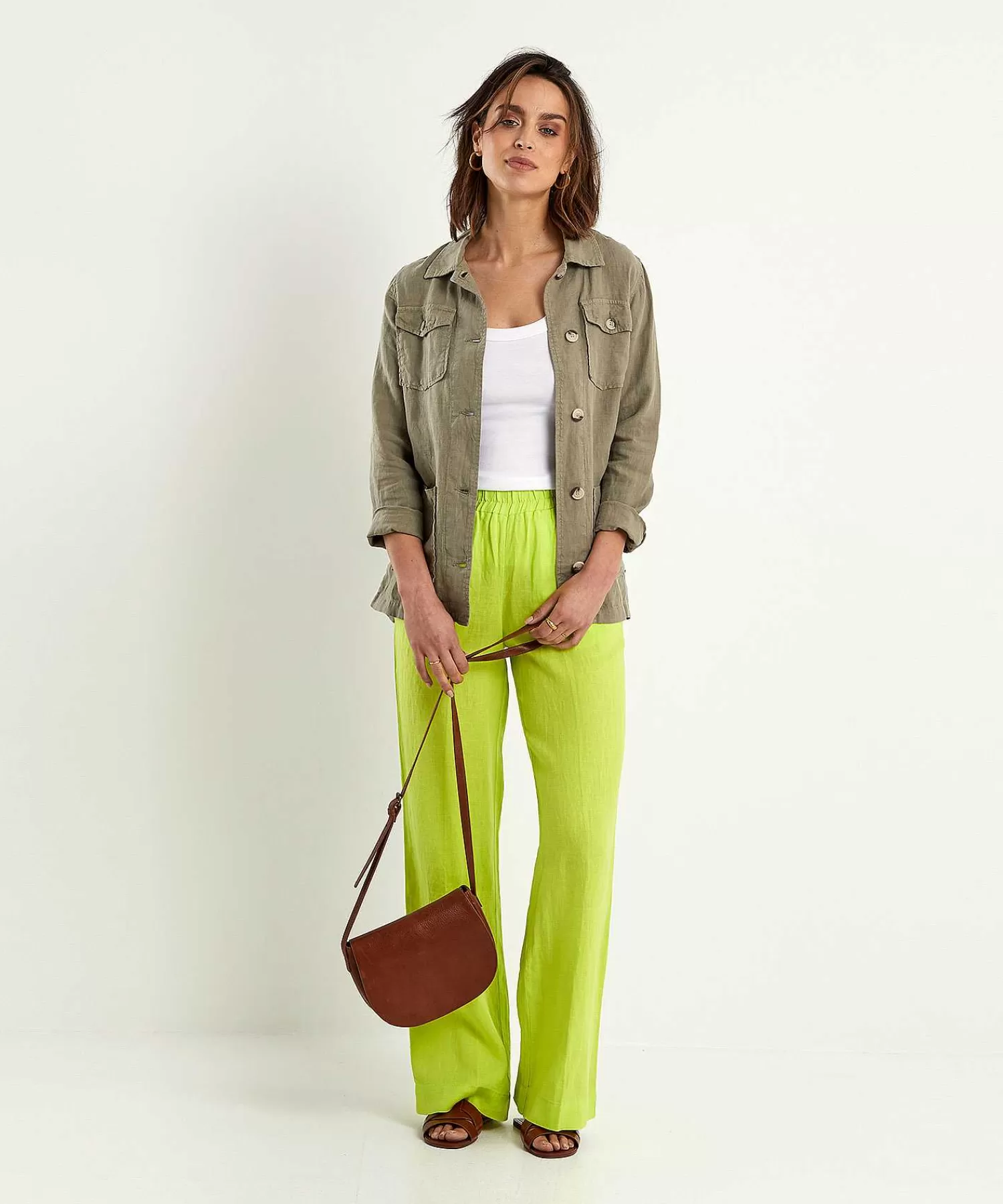 GIULIA E TU Chaqueta Estilo Camisa Safari De Lino Cheap