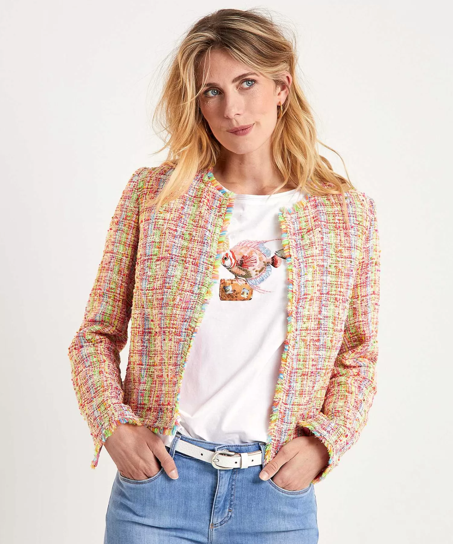 Marc Cain Collections Chaqueta Tipo Chaleco De Boucle Multicolor De Marc Cain Flash Sale