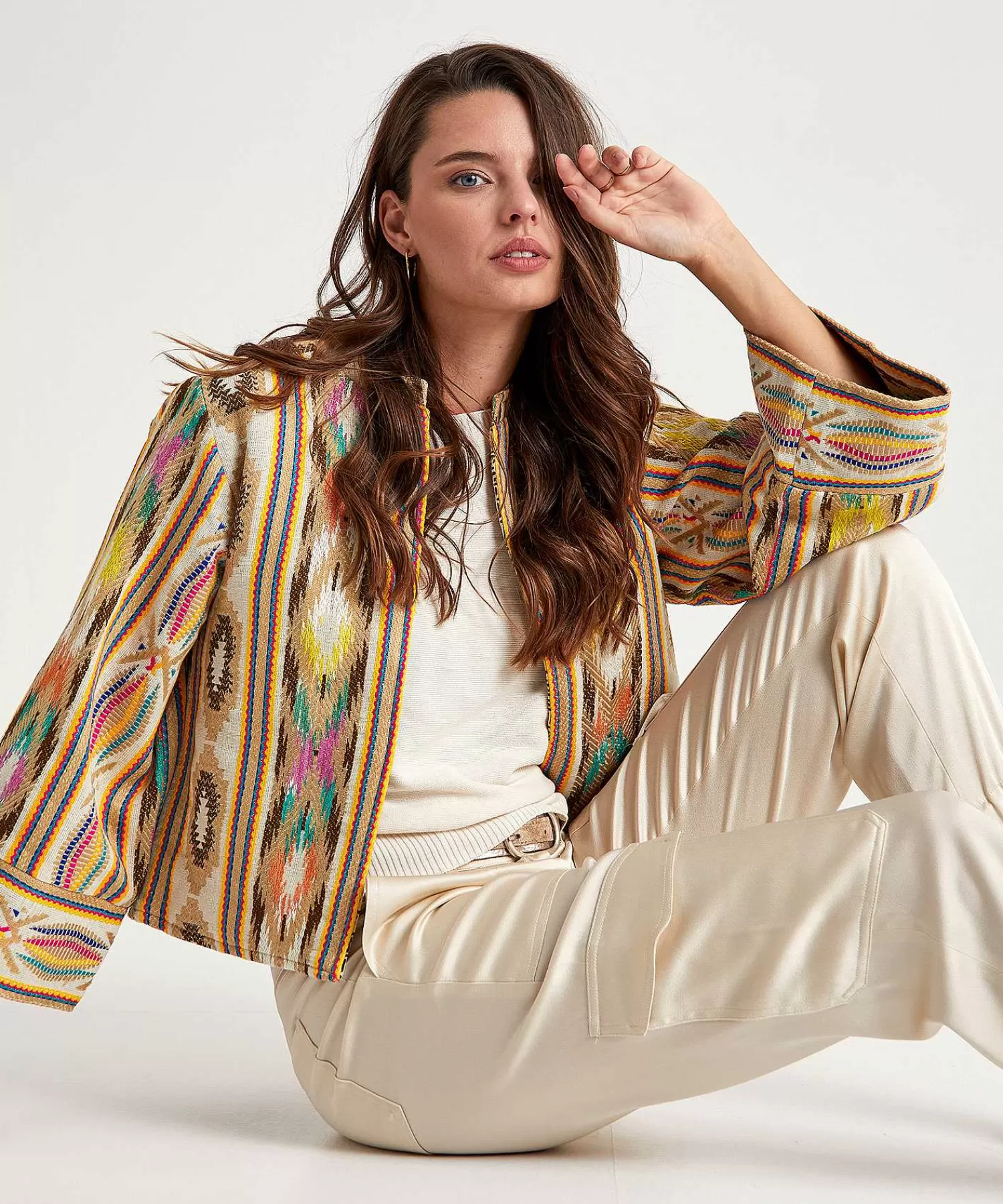 Summum Chaqueta Tipo Kimono Reversible Ikat Shop