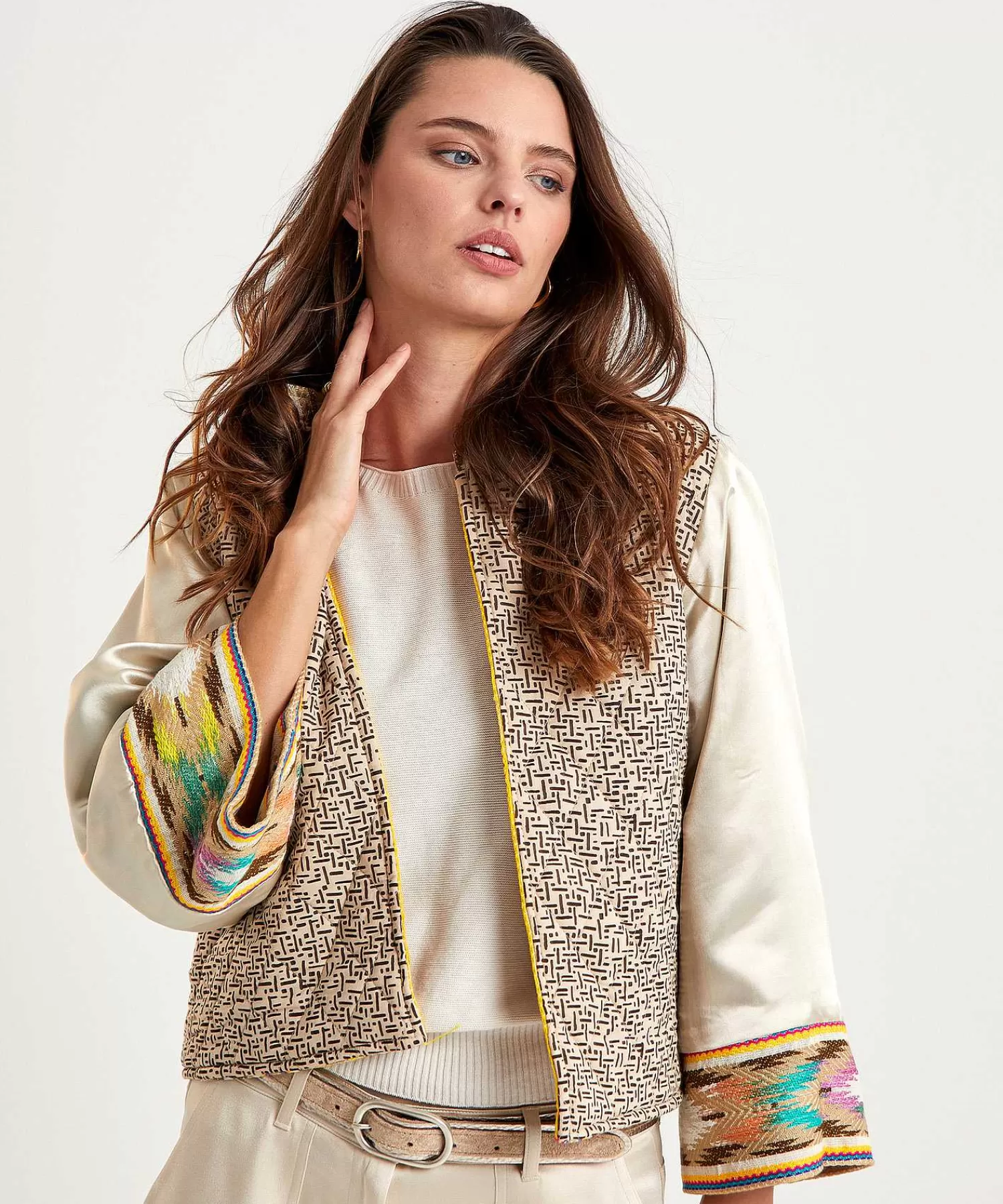 Summum Chaqueta Tipo Kimono Reversible Ikat Shop