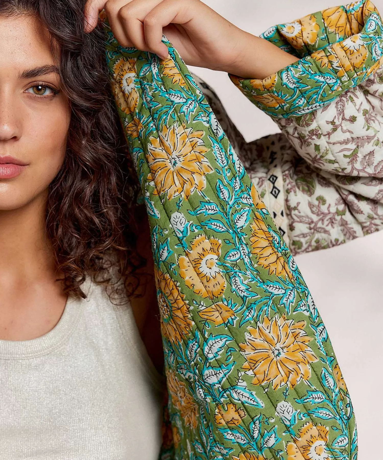 Summum Chaqueta Tipo Kimono Reversible Patchwork Indio Fashion
