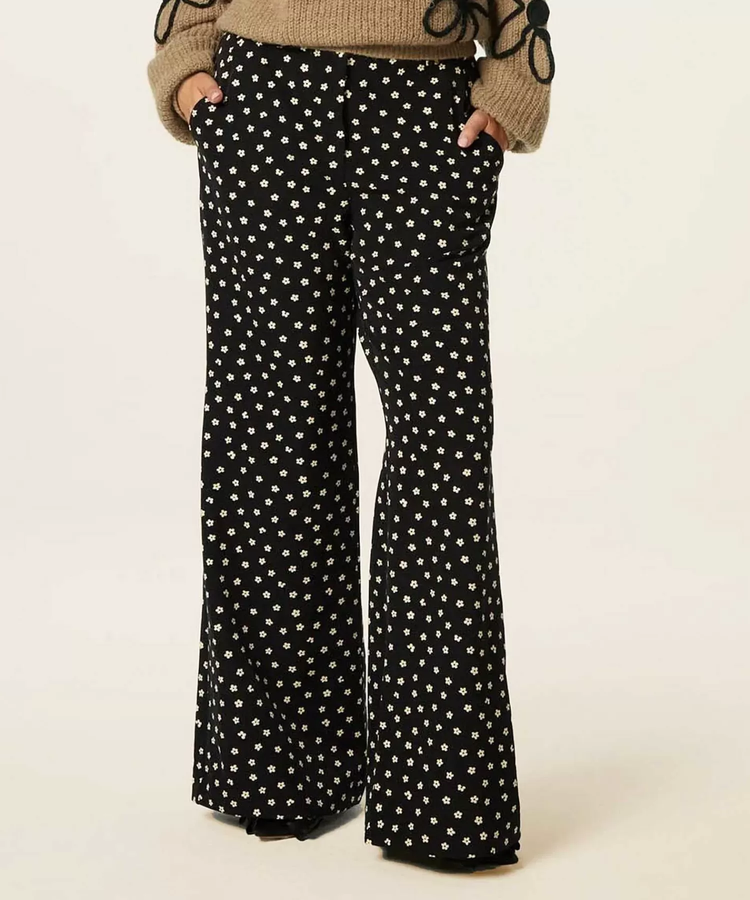Fabienne Chapot Pantalones Anchos Con Estampado Floral Puck Clearance