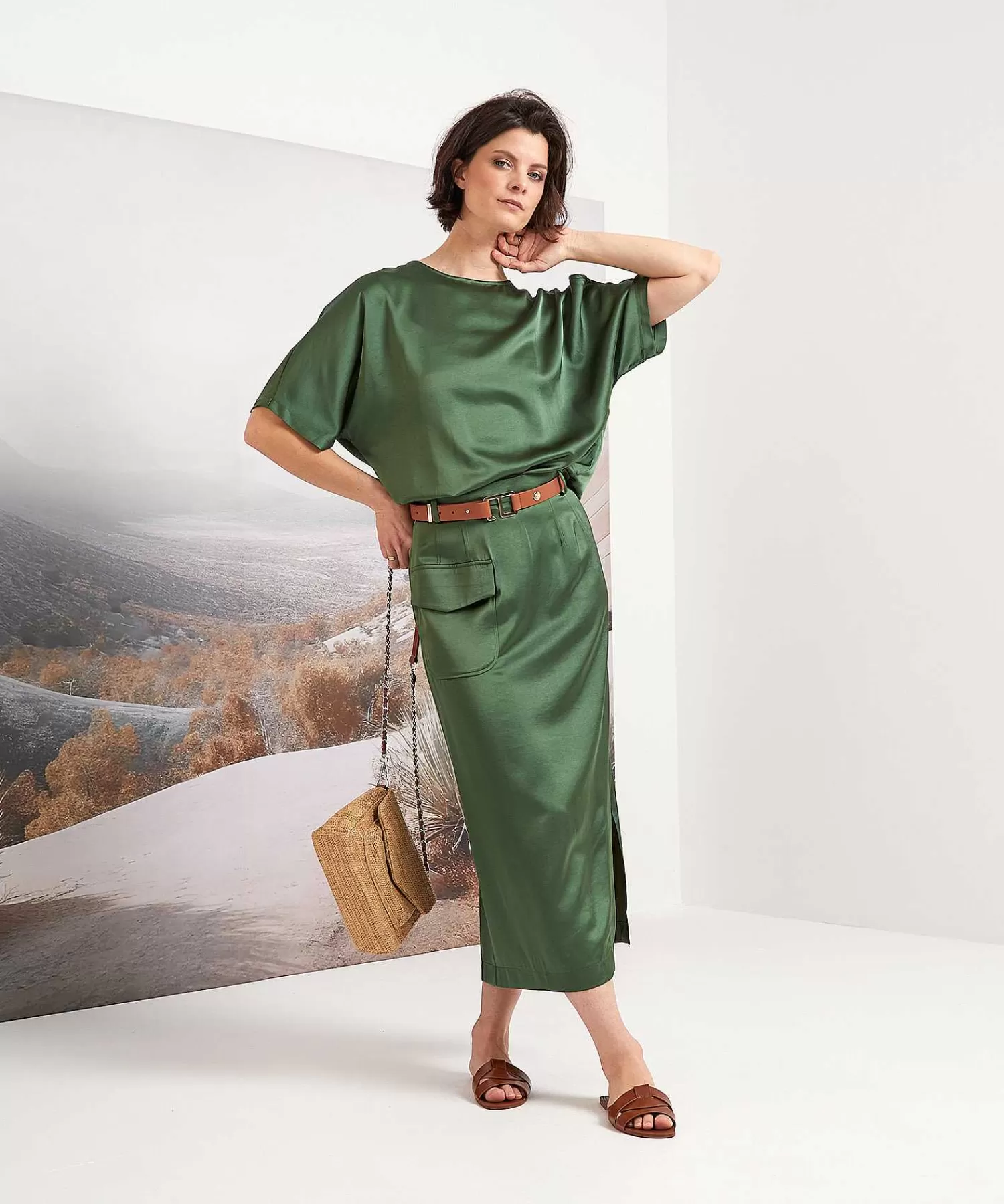 Caroline Biss Falda Cargo Sedosa De Fashion