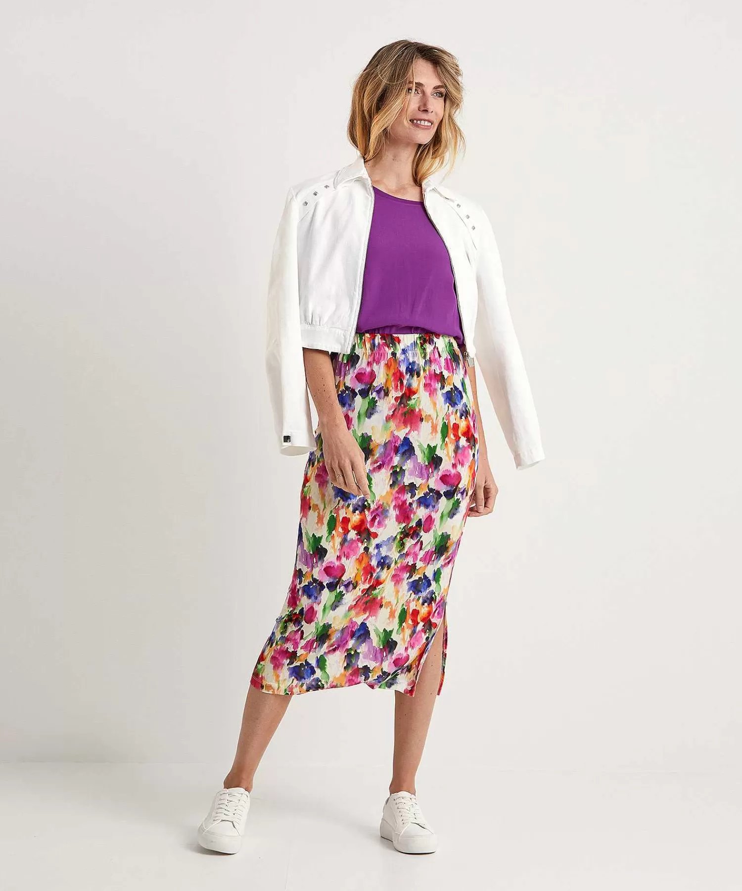 GIULIA E TU Falda Slinky Flor Descolorida Online