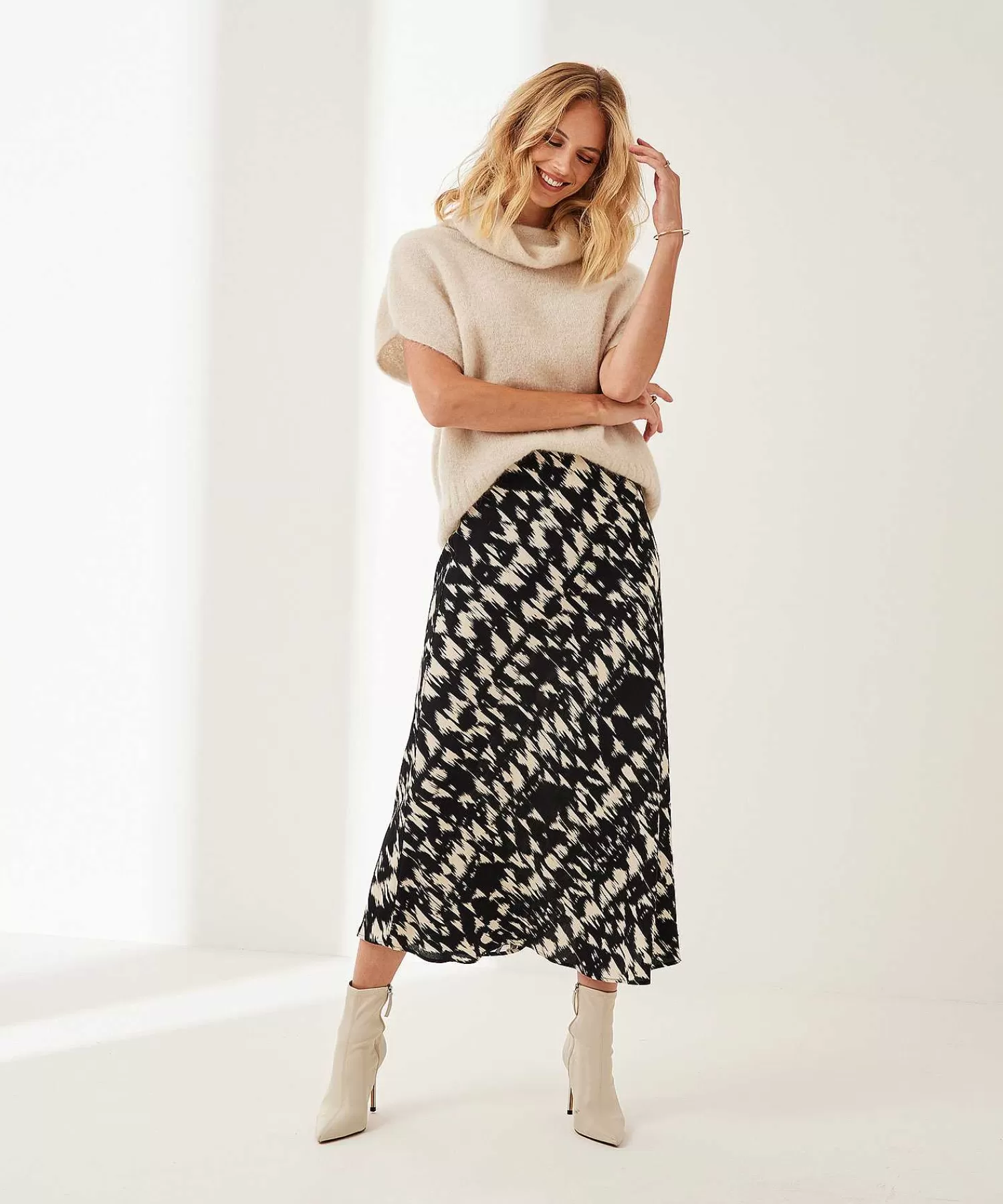 No Man's Land Falda Crepe De Viscosa Estampado Barrido Sale