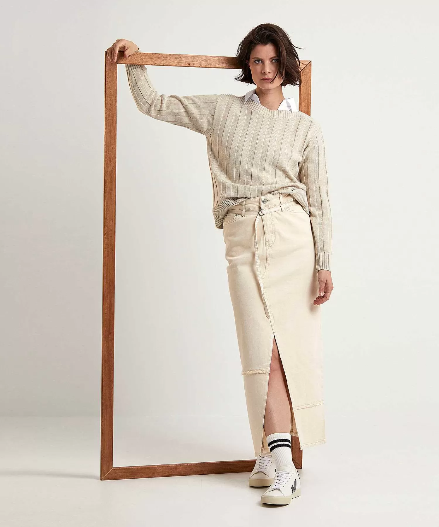 Summum Falda Vaquera Con Abertura De Outlet