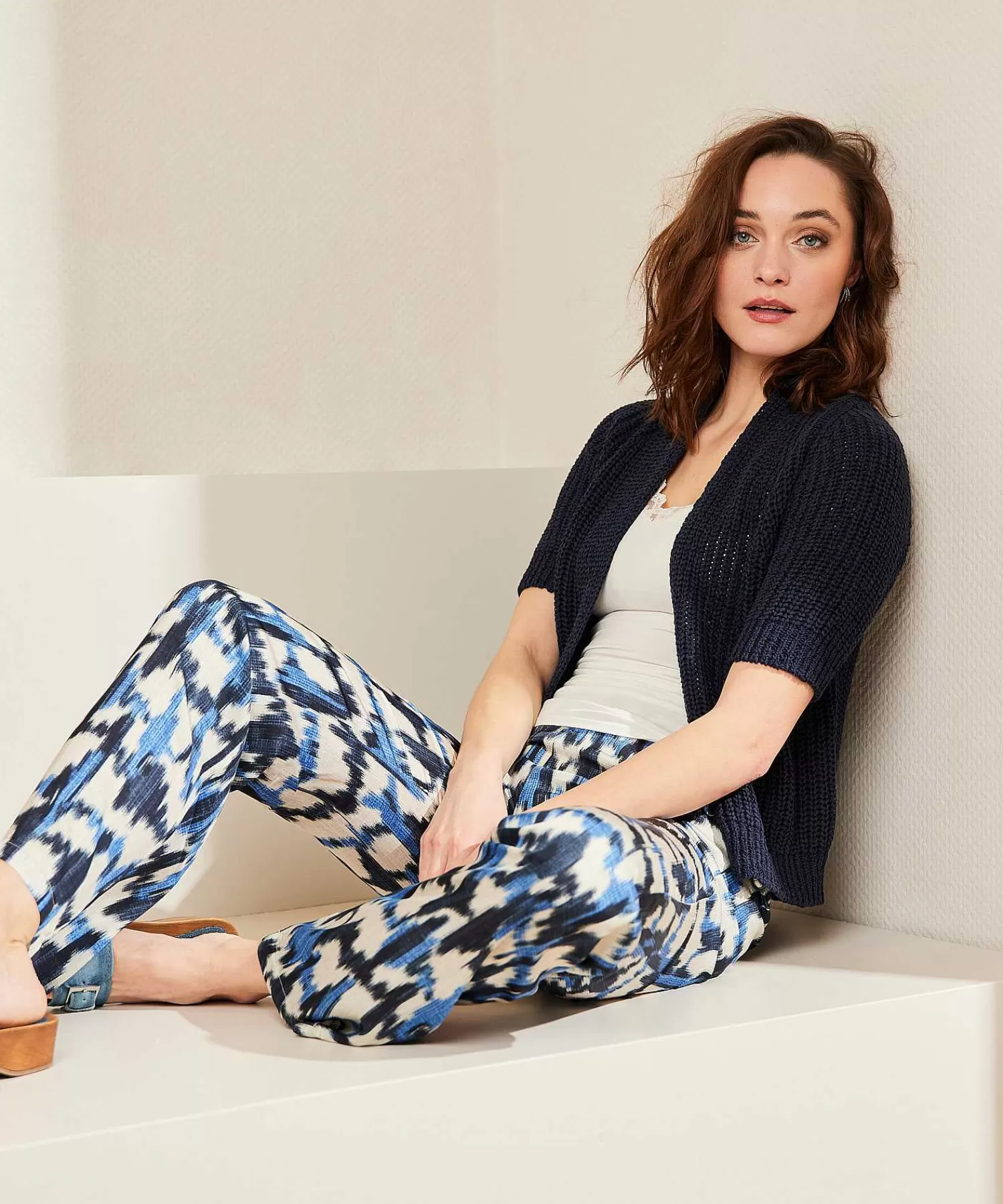 GIULIA E TU Cardigan De Hilo De Cinta Manga Corta Fashion