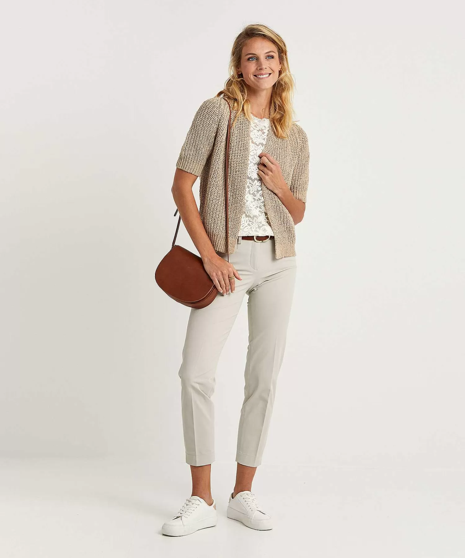 GIULIA E TU Cardigan De Hilo De Cinta Manga Corta Outlet