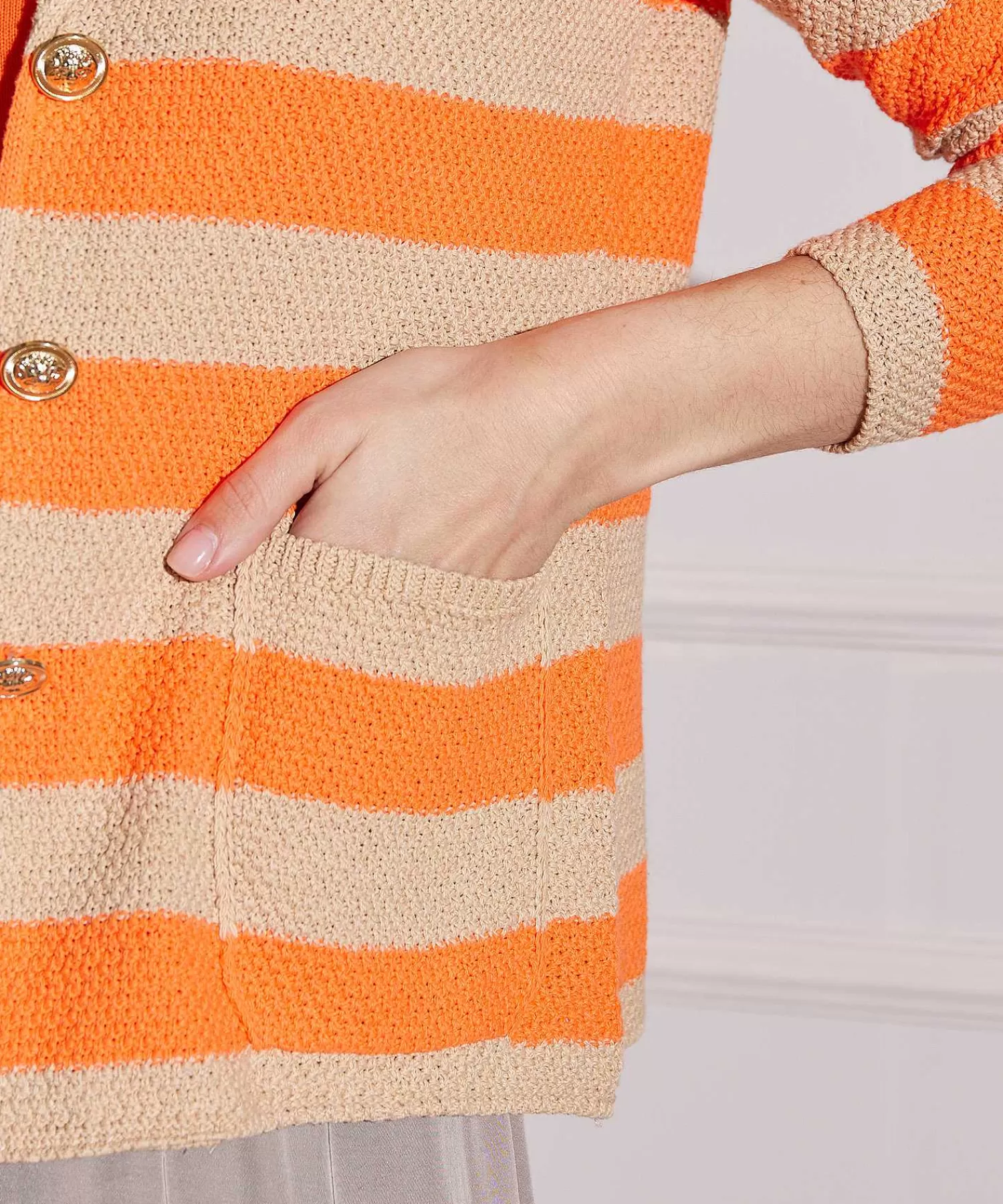 Giulia e Tu Relief Blazer Chaleco Rayas Cheap