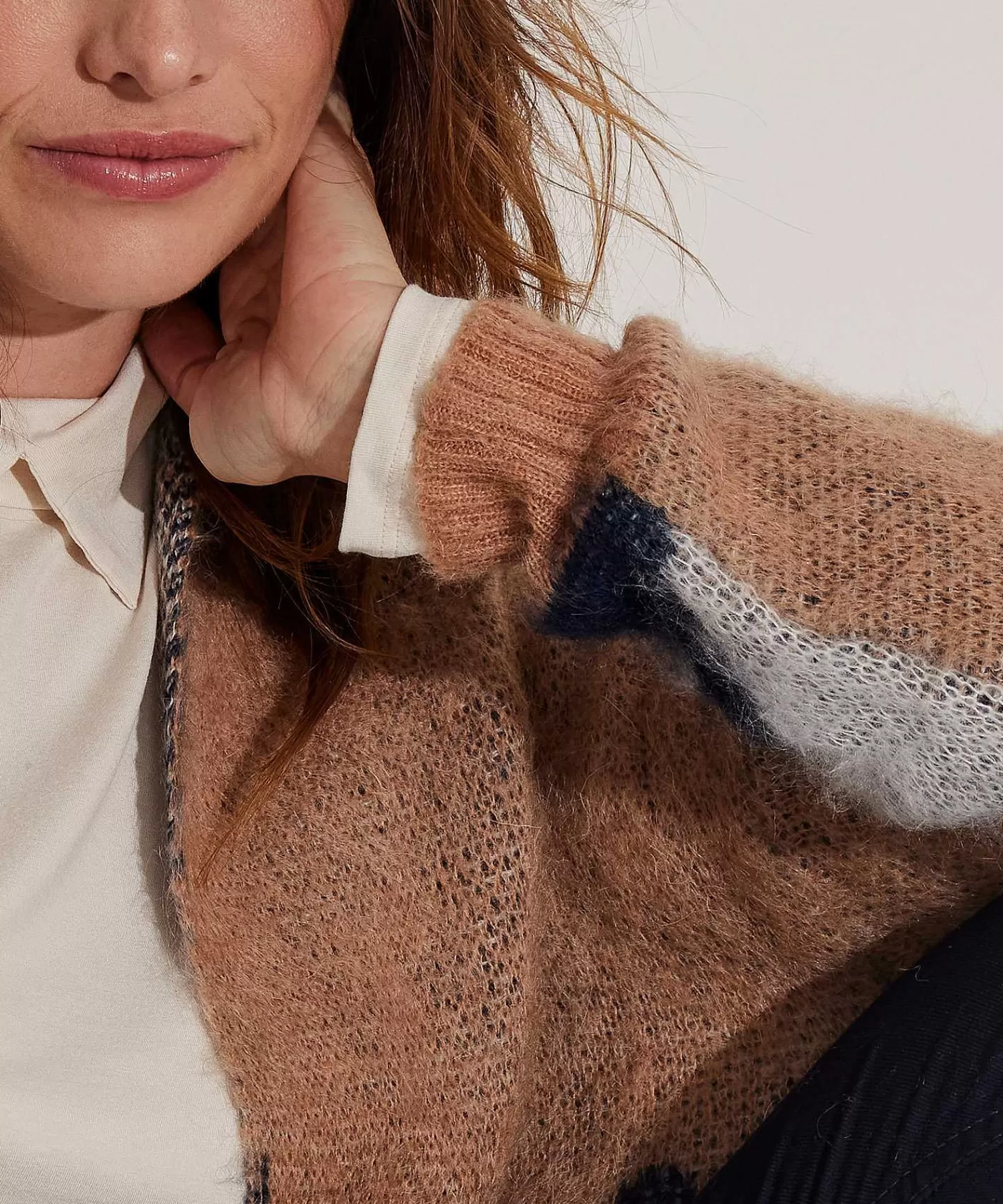 GIULIA E TU Swagger Cardigan Mezcla De Mohair Jacquard Store