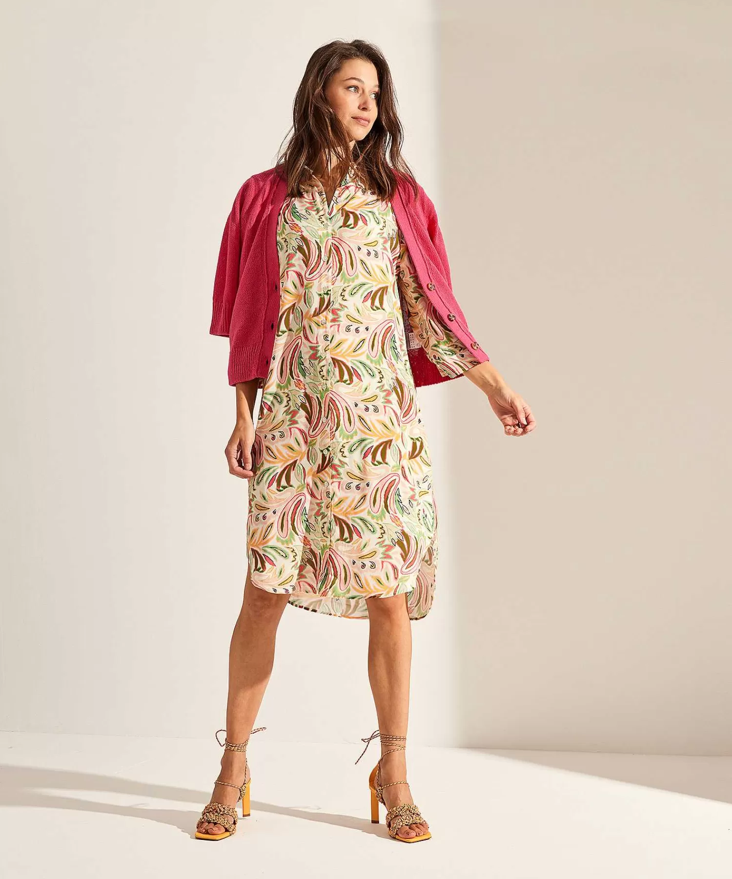 GIULIA E TU Vestido Con Botones Pastel Paisley Outlet