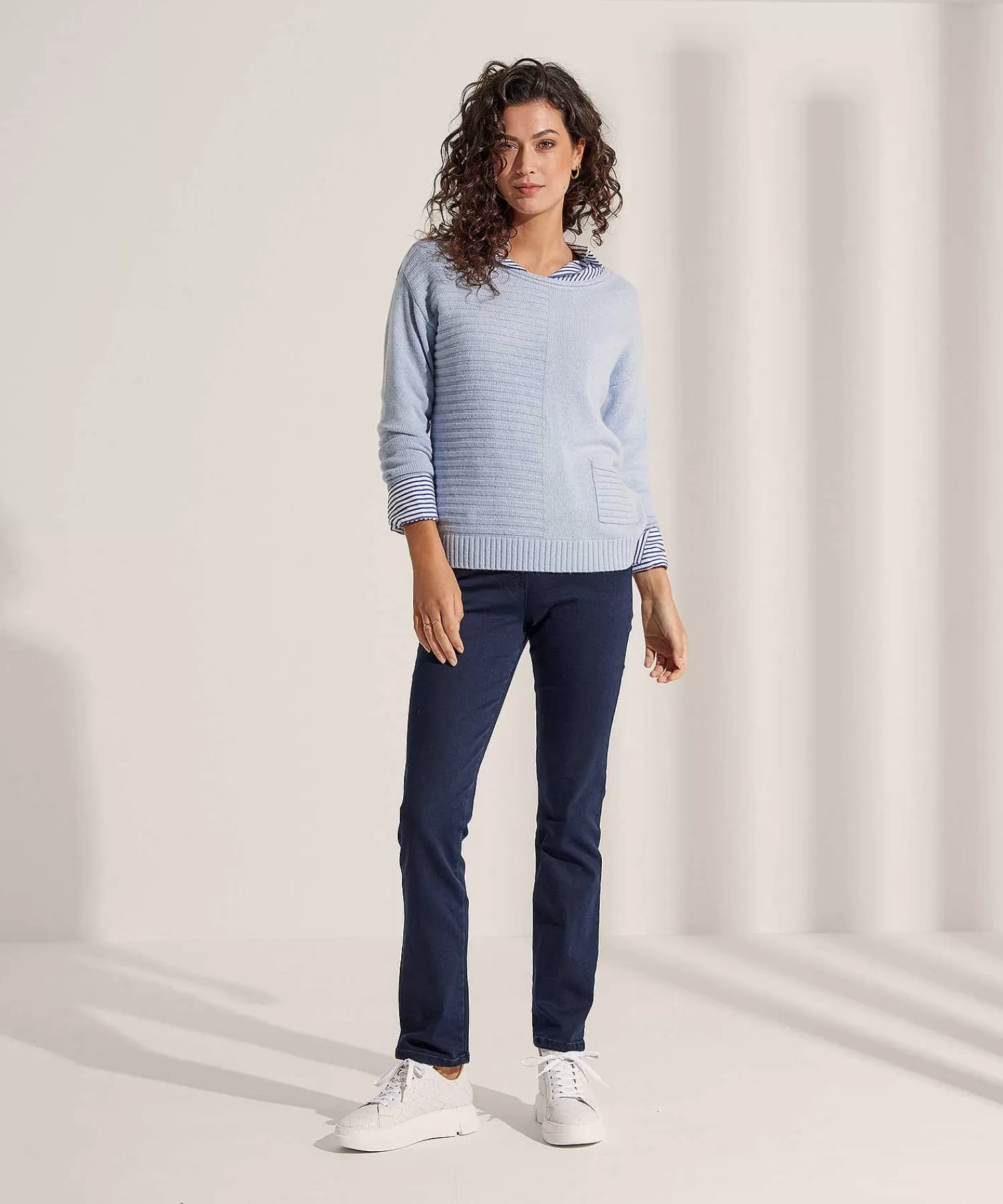 * Jersey Cuello Redondo Con Bolsillo Fashion