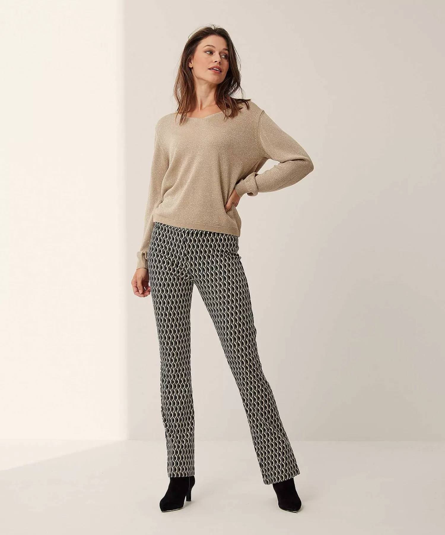 * Jersey De Lurex Con Cuello En V Store