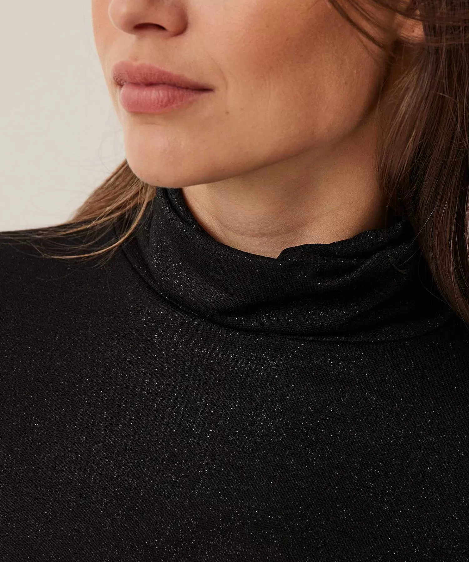 No Man's Land Jersey De Cuello Alto De Tierra De Nadie De Lurex Flash Sale