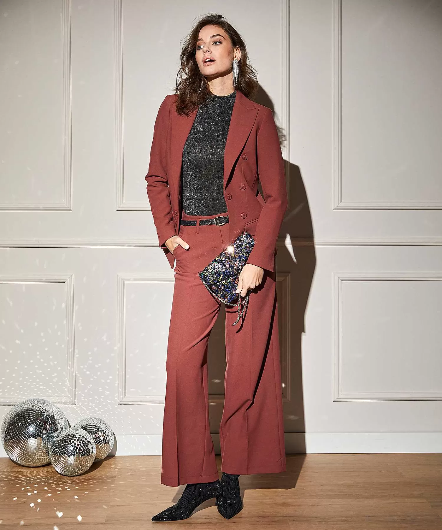 OUI Jersey De Cuello Alto De Lurex Shop