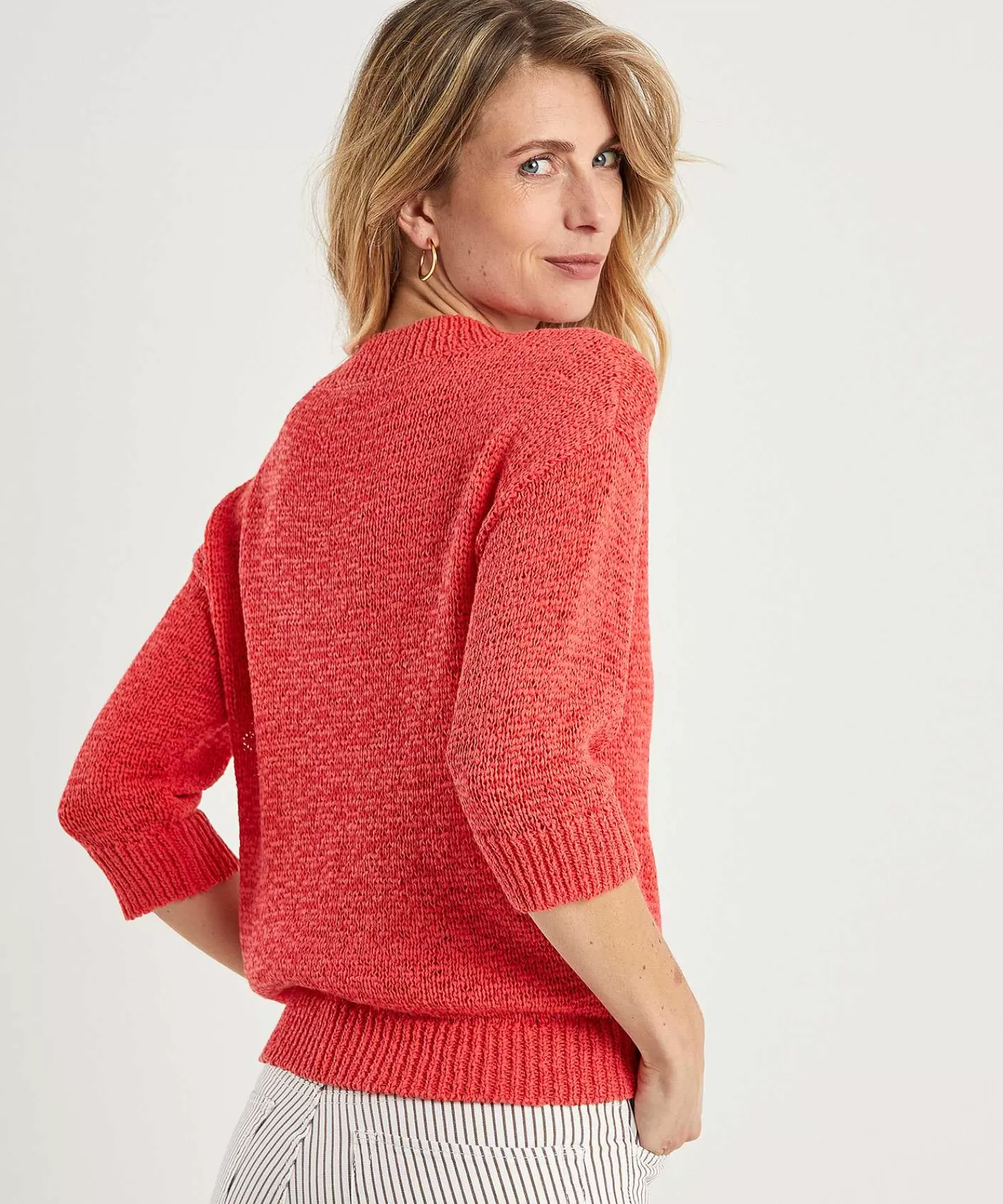 * Jersey De Hilo Con Cinta Con Cuello En V Discount