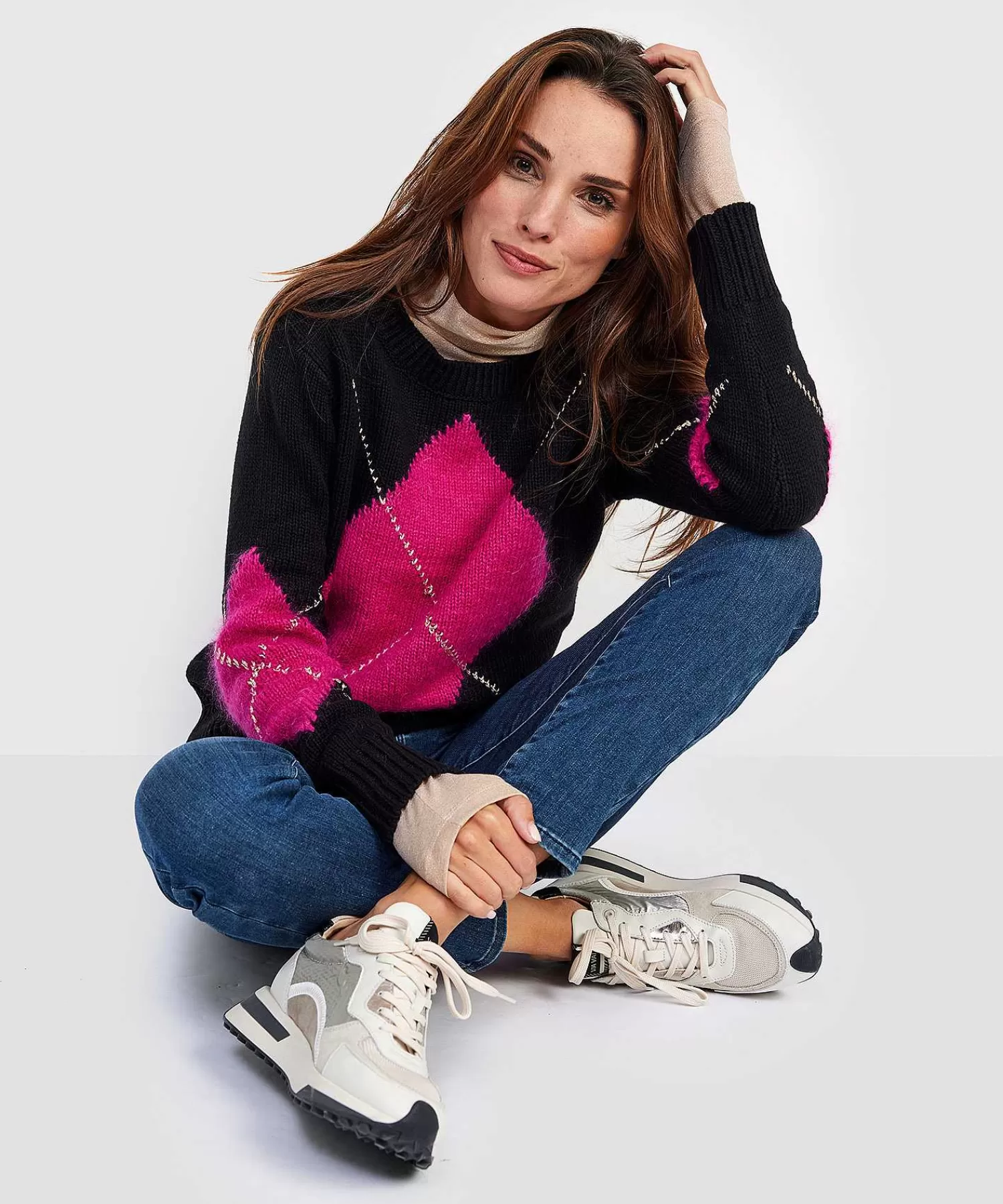 GIULIA E TU Jersey De Punto Con Estampado De Rombos New