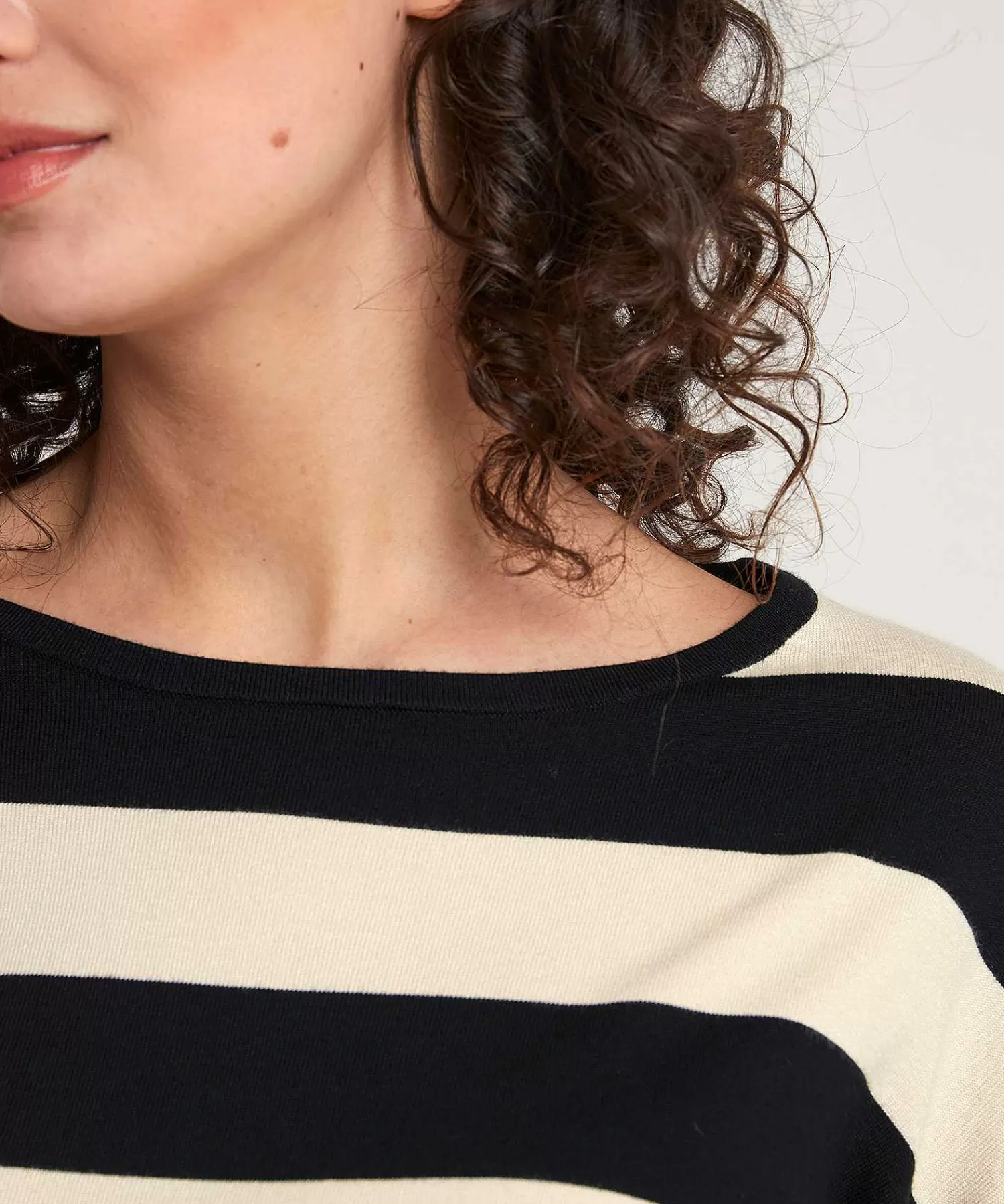 GIULIA E TU Jersey De Rayas Con Cuello De Lurex Store