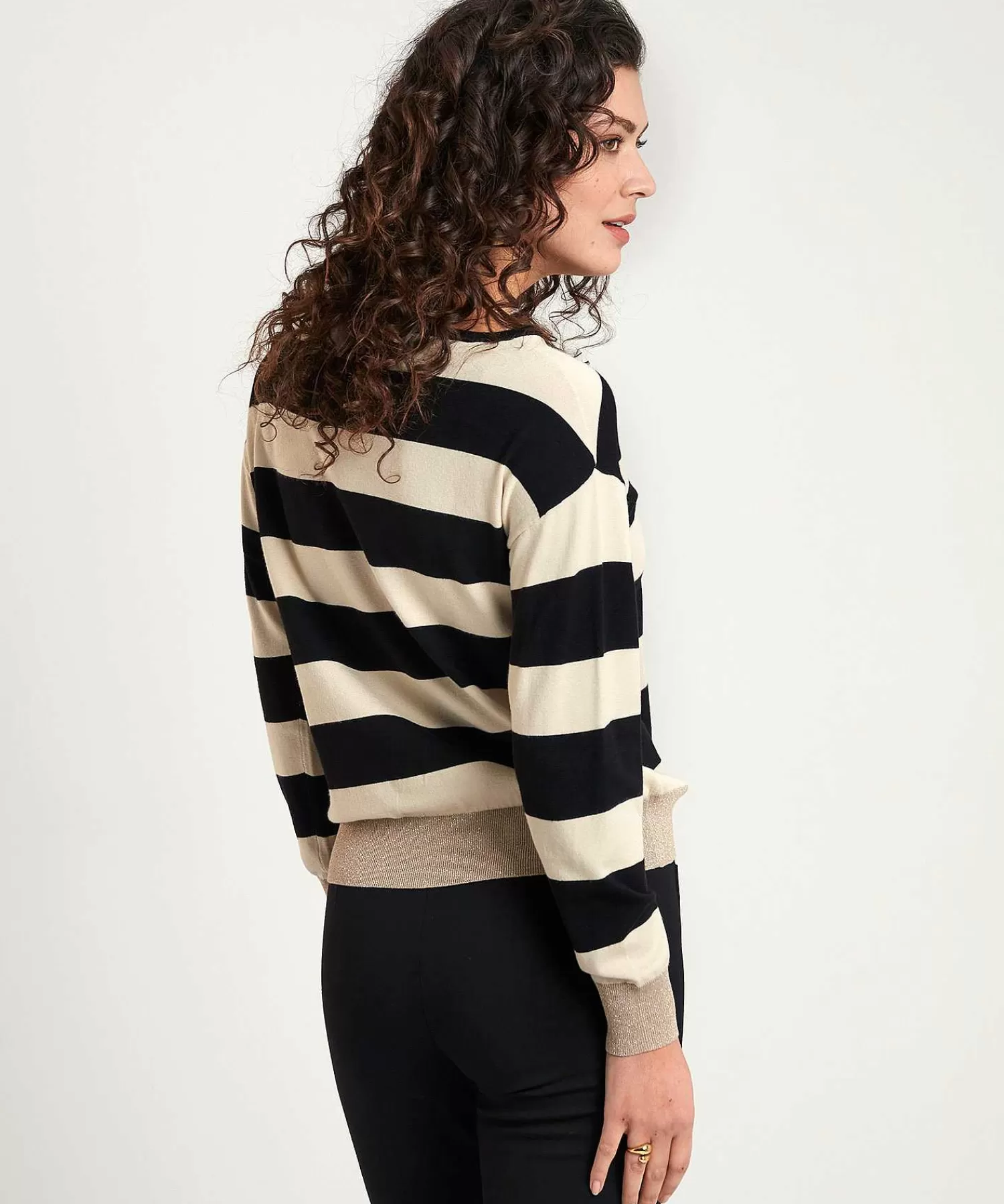 GIULIA E TU Jersey De Rayas Con Cuello De Lurex Store
