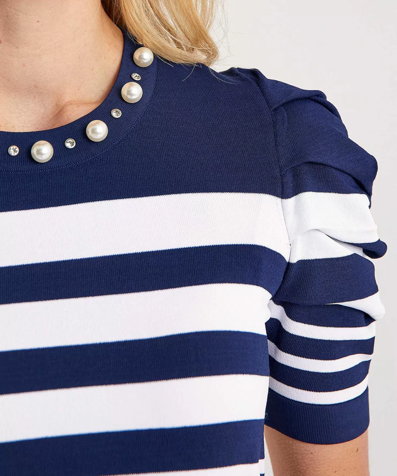 LIU JO Jersey De Rayas Con Perlas De New