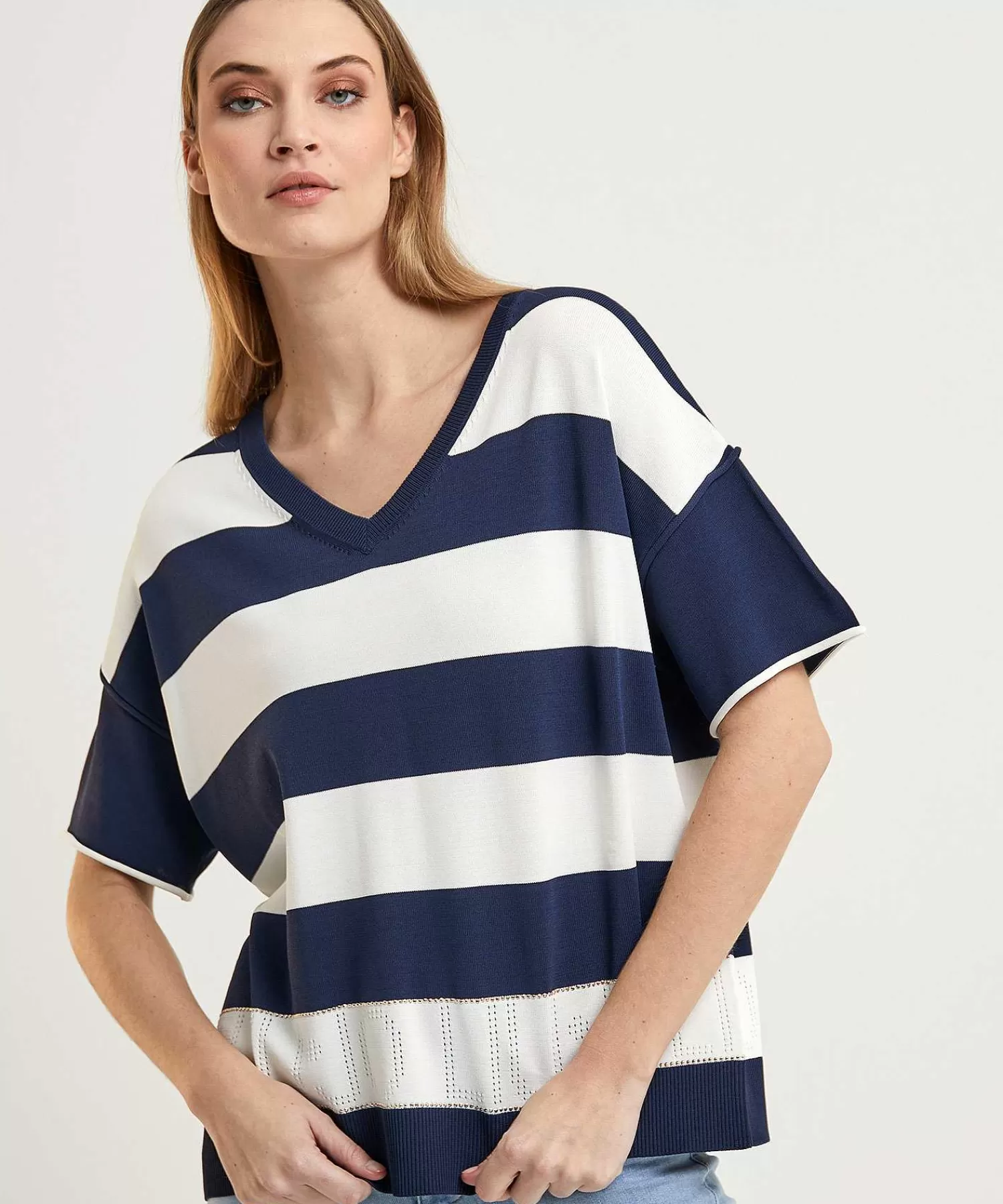 LIU JO Jersey De Rayas Con Tachuelas De Outlet