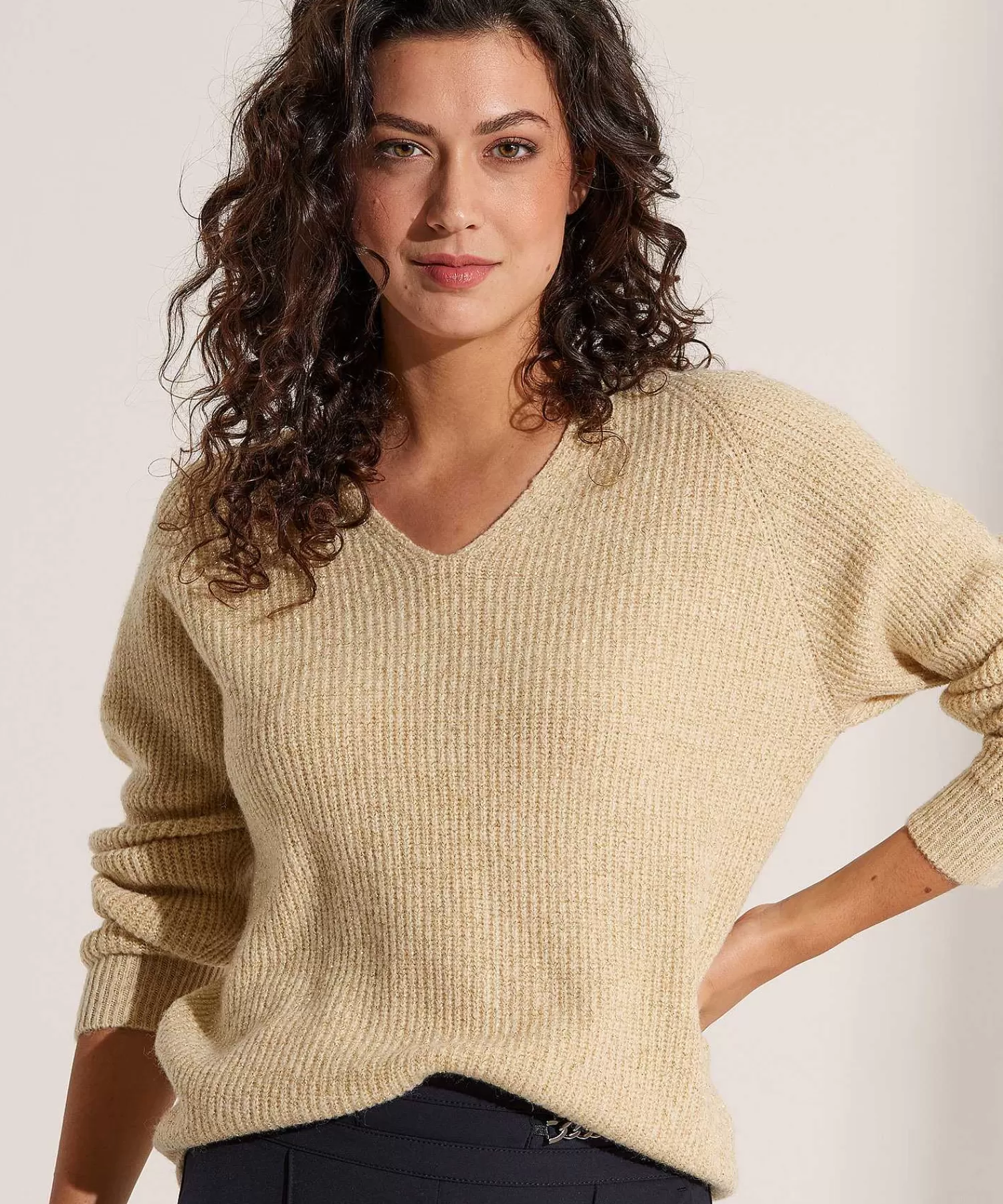 Due Amanti Jersey Cuello Pico Lurex Lamar Shop