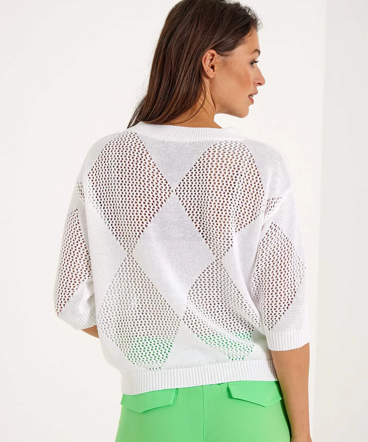 GIULIA E TU Jersey Ajour Argyle Best Sale
