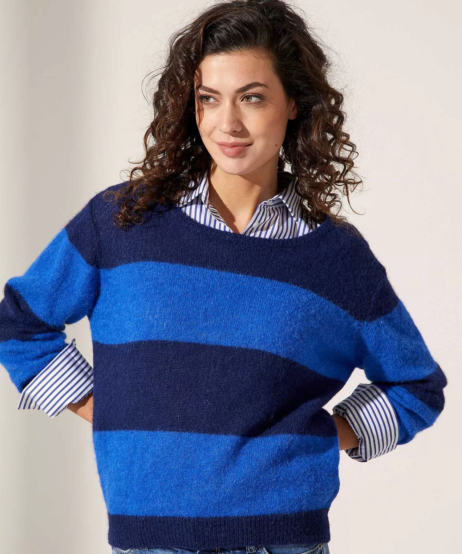 GIULIA E TU Jersey Alpaca Mix Rayas Discount