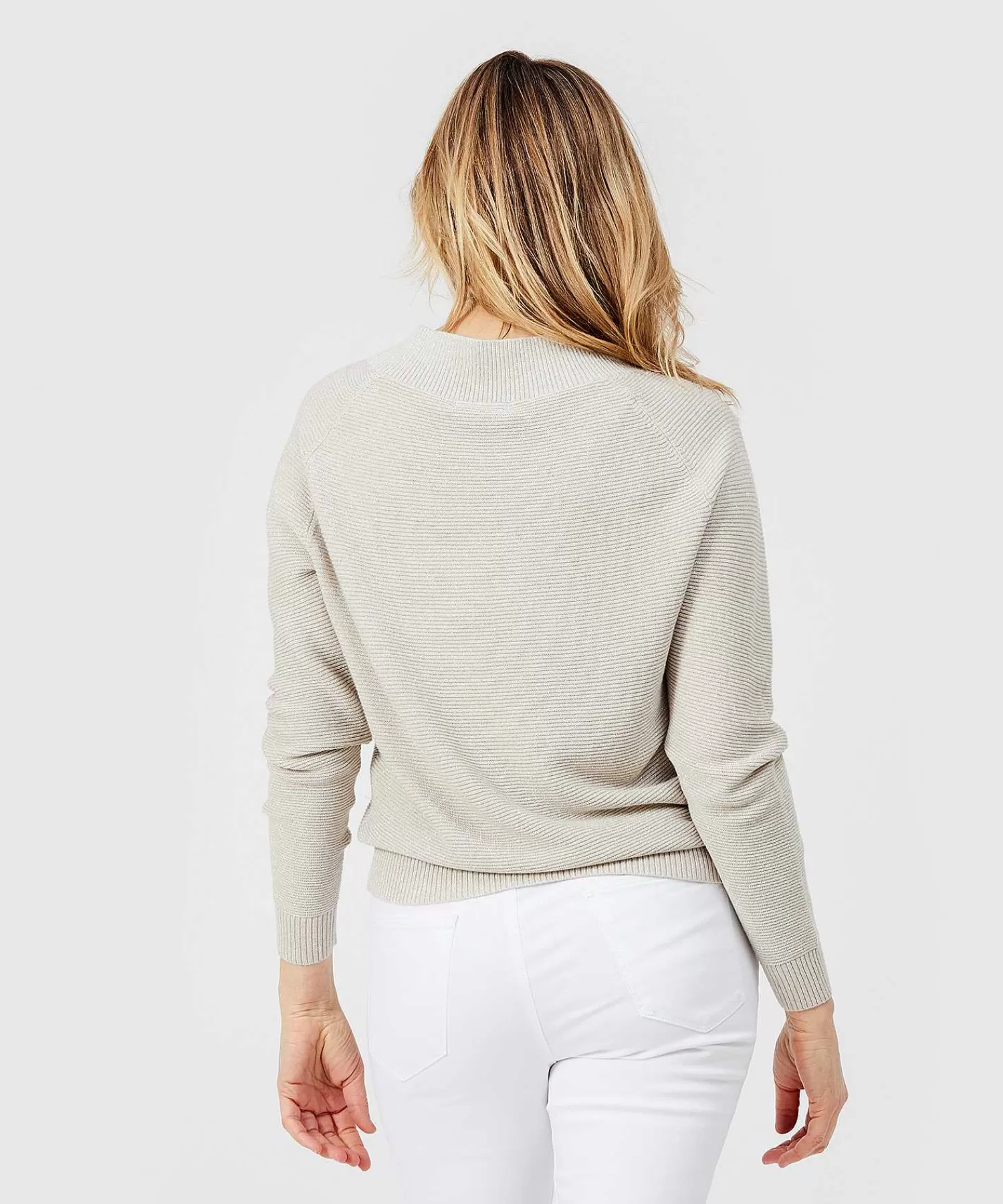 GIULIA E TU Jersey Con Cuello En V Y Purpurina Flash Sale