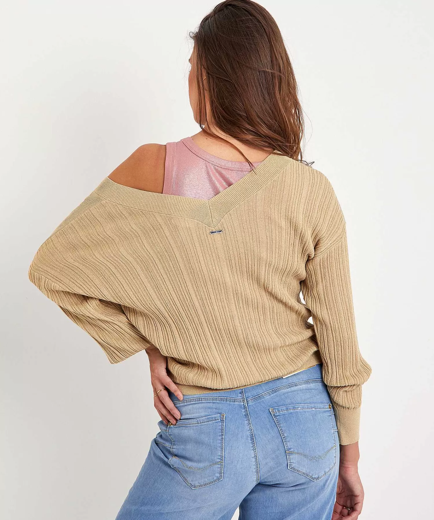 LIU JO Jersey Con Cuello En V Y Lurex Fashion