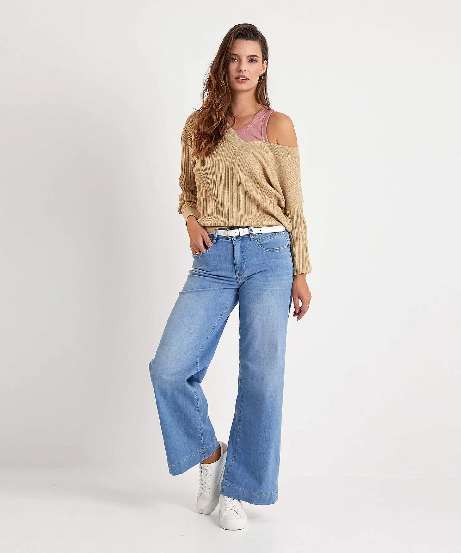LIU JO Jersey Con Cuello En V Y Lurex Fashion