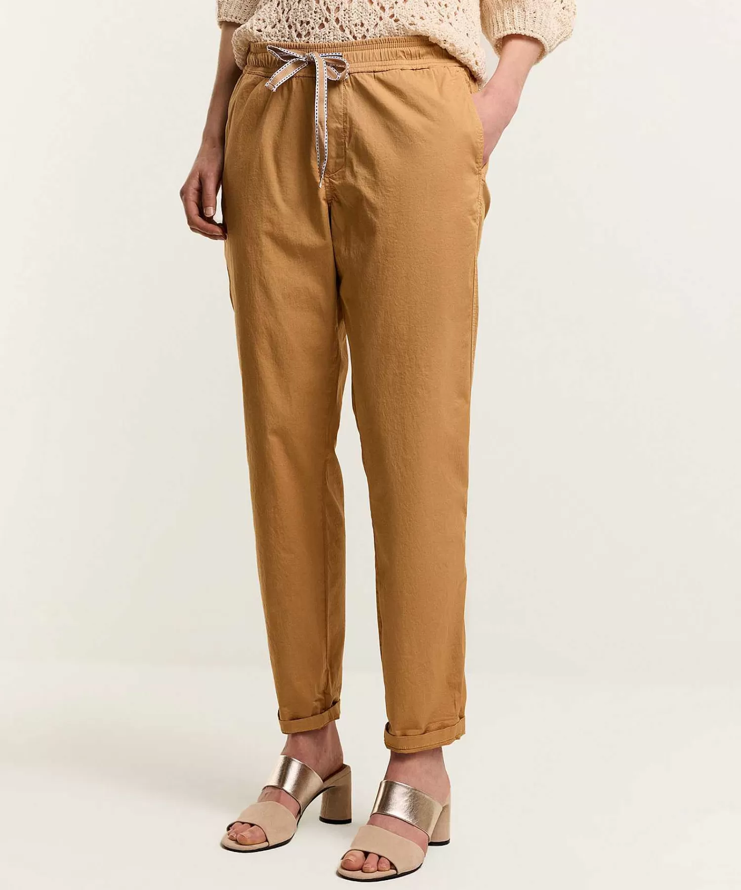Summum Joggers De Popelina Con Lazo Cheap