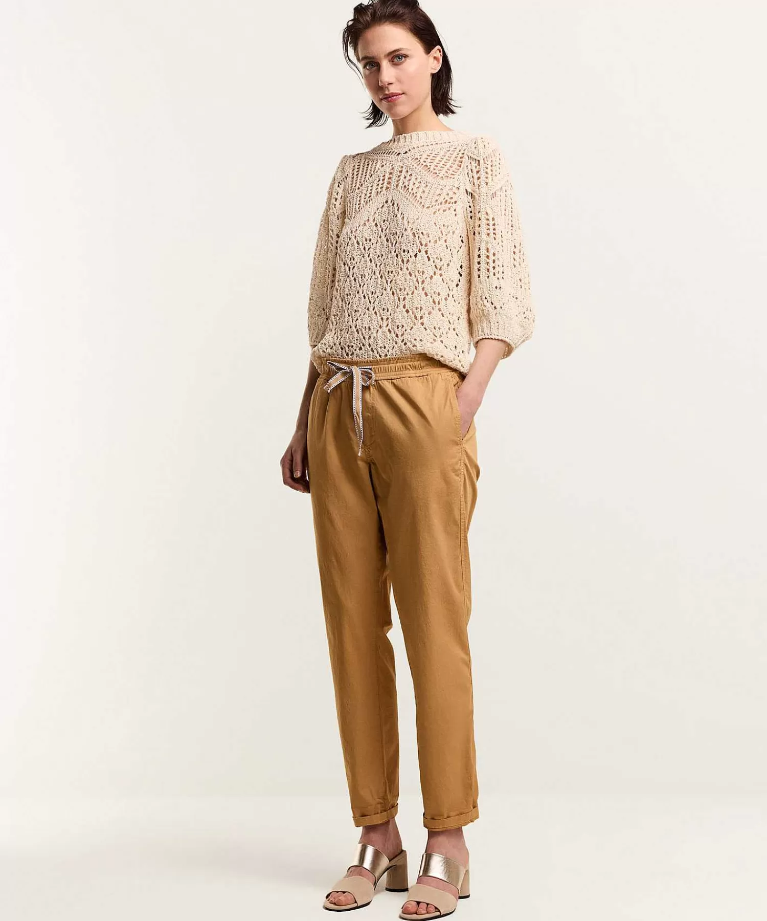 Summum Joggers De Popelina Con Lazo Cheap