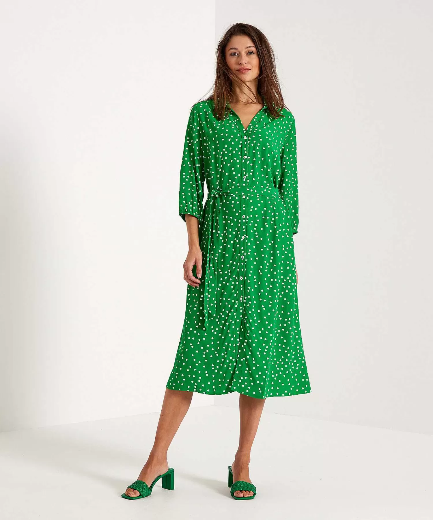 KYRA Vestido Botones Estampado Lunares Raquel Online