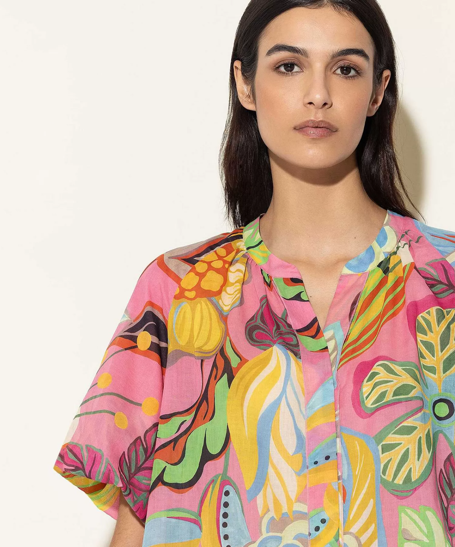 Luisa Cerano Blusa Estampado Flores Tropicales Cheap