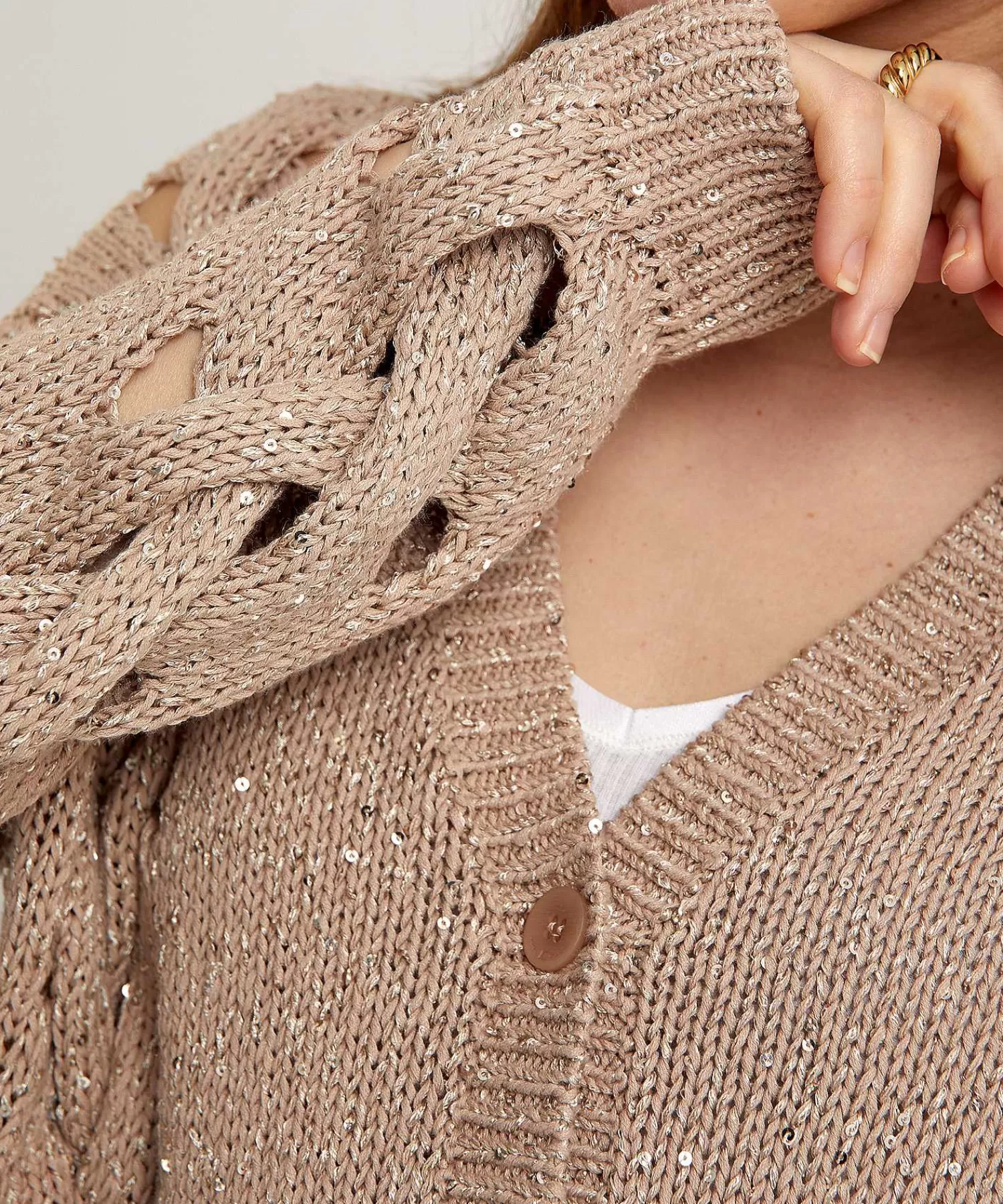 Luisa Cerano Cardigan Calado Lentejuelas Sale