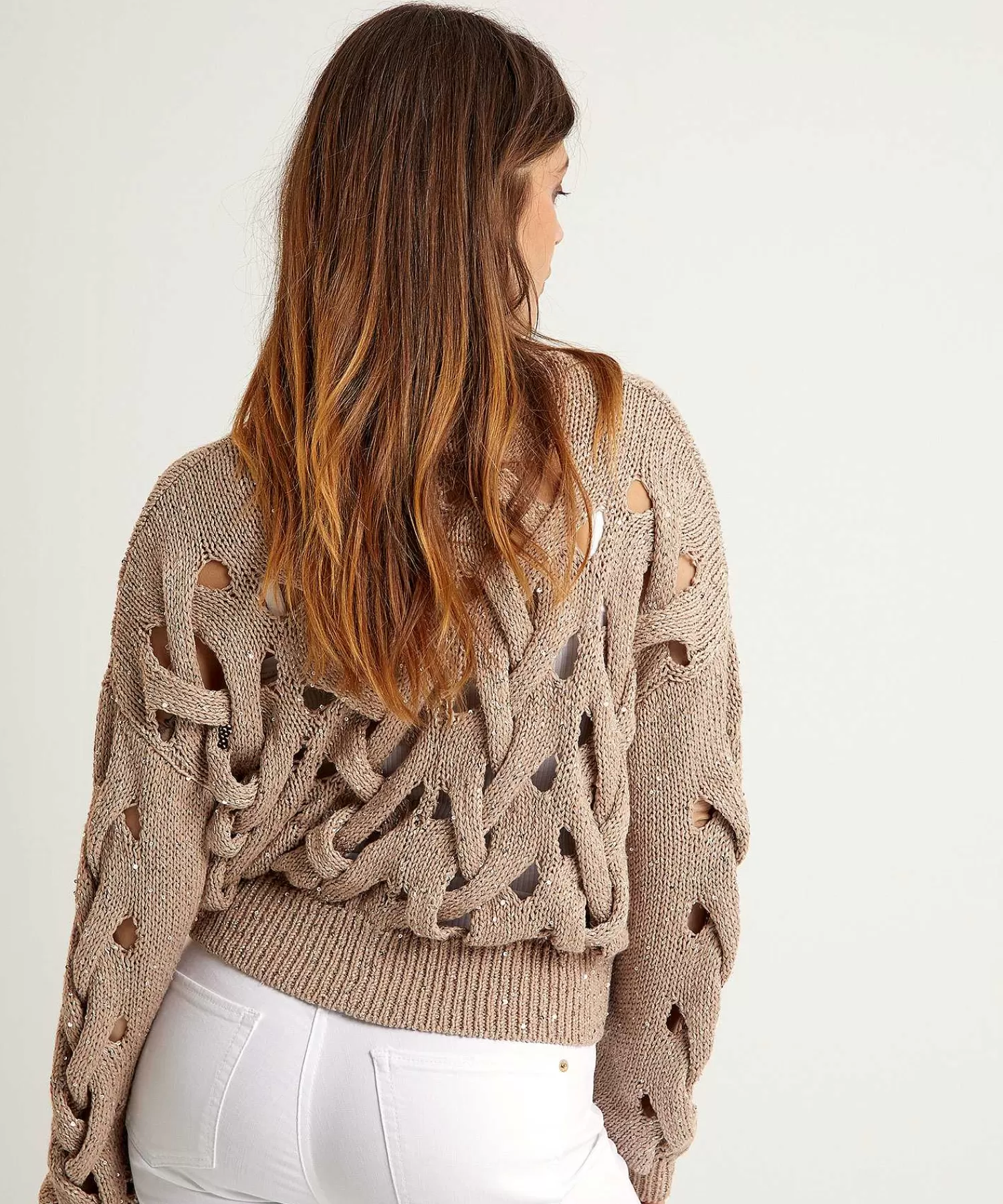 Luisa Cerano Cardigan Calado Lentejuelas Sale