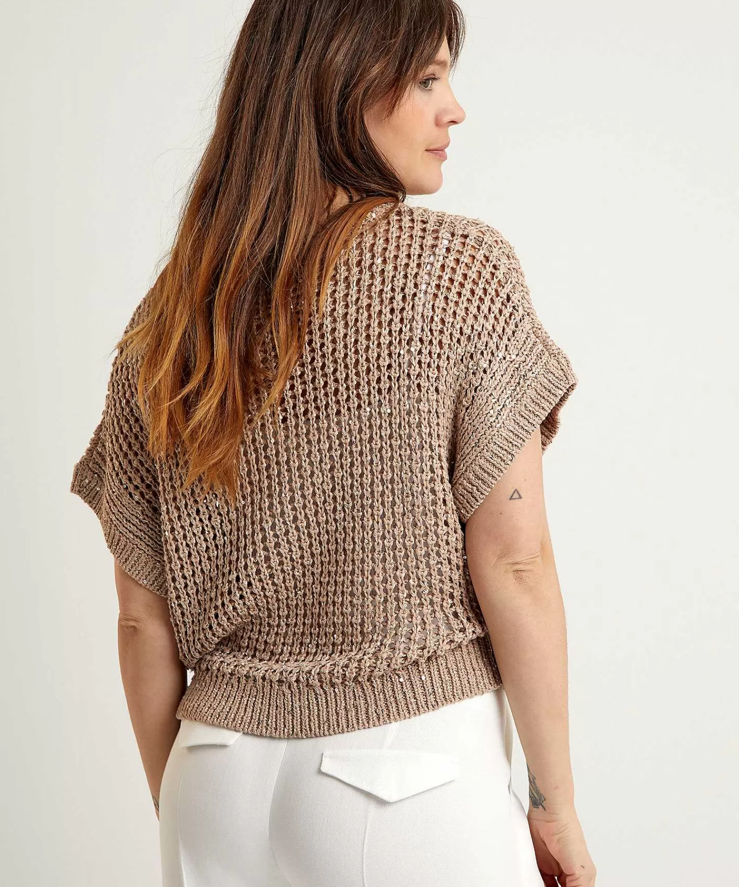 Luisa Cerano Jersey De Ganchillo Manga Corta Lentejuelas Outlet