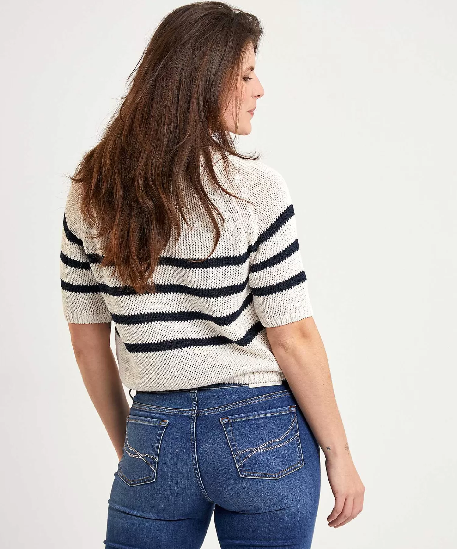 Luisa Cerano Jersey Manga Corta Y Rayas Discount