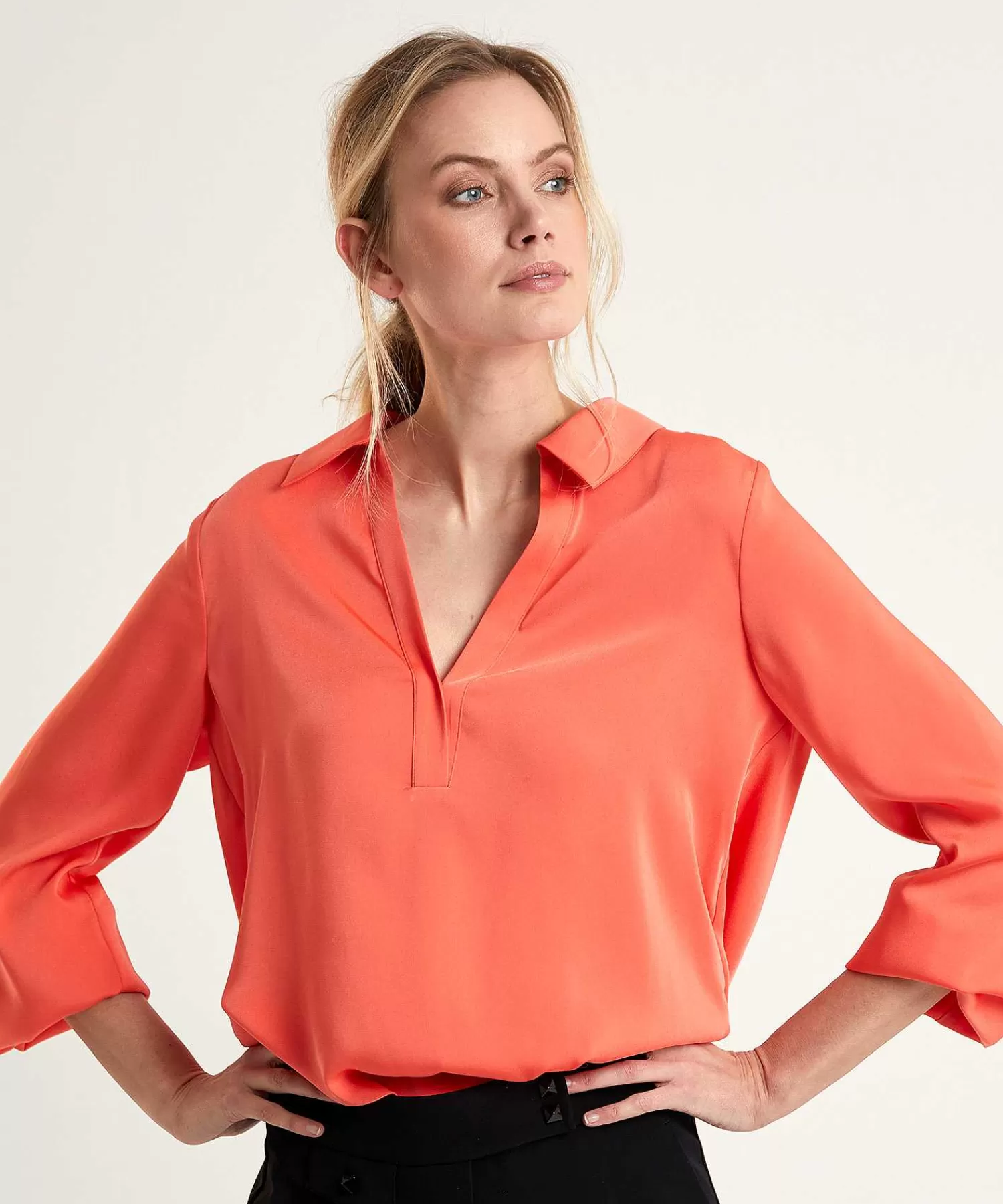 Marc Cain Collections Marc Cain Blusa Sedosa Cuello Polo Shop