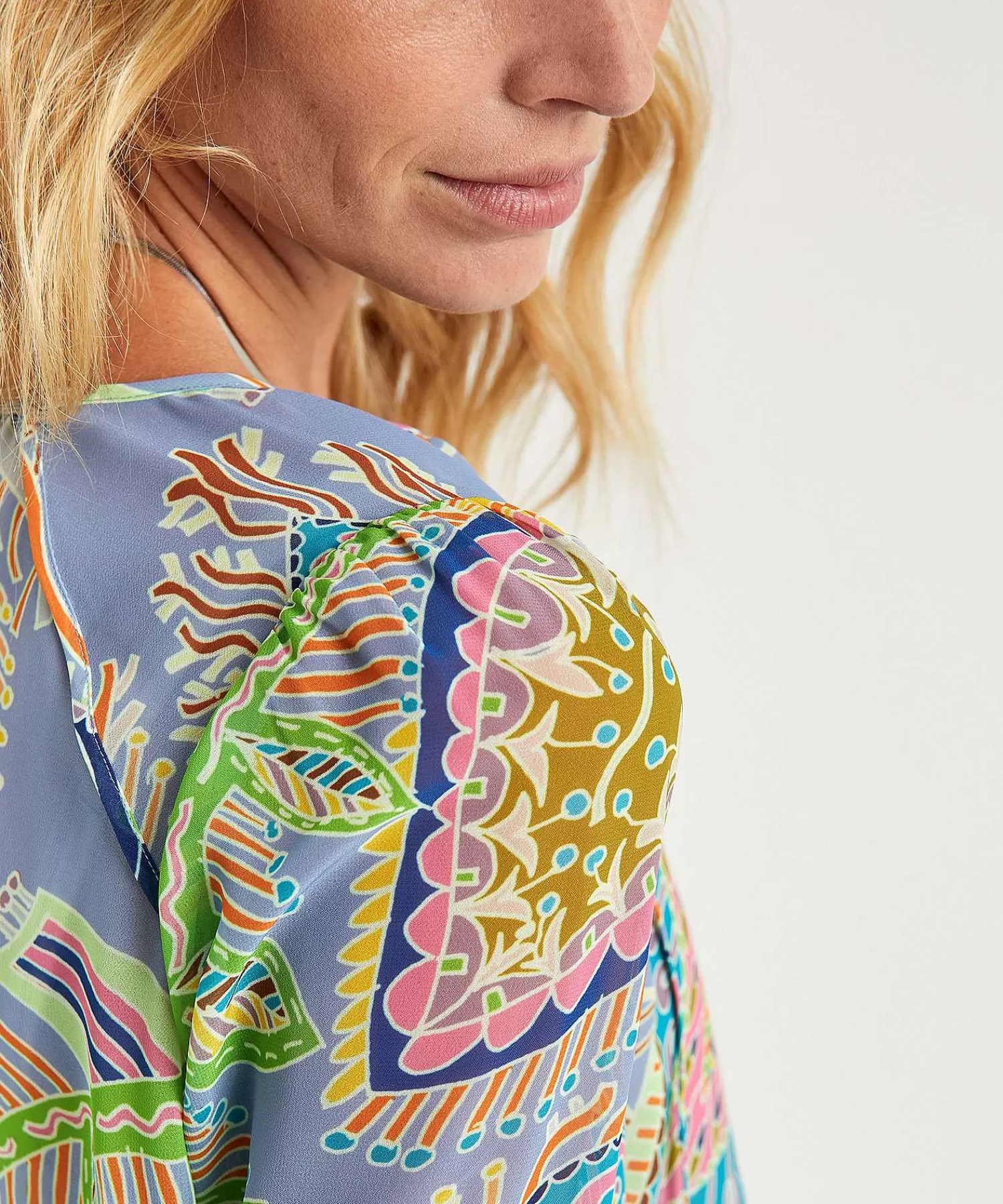 Marc Cain Collections Marc Cain Blusa Voile Estampado Hojas Multicolor Clearance