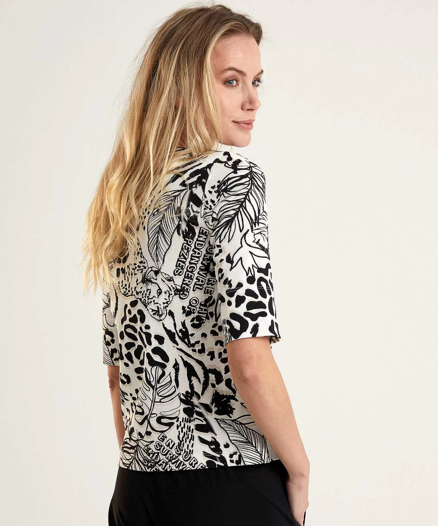 Marc Cain Sports Marc Cain Camiseta Deportiva Rib Jersey Jungle Print Best Sale